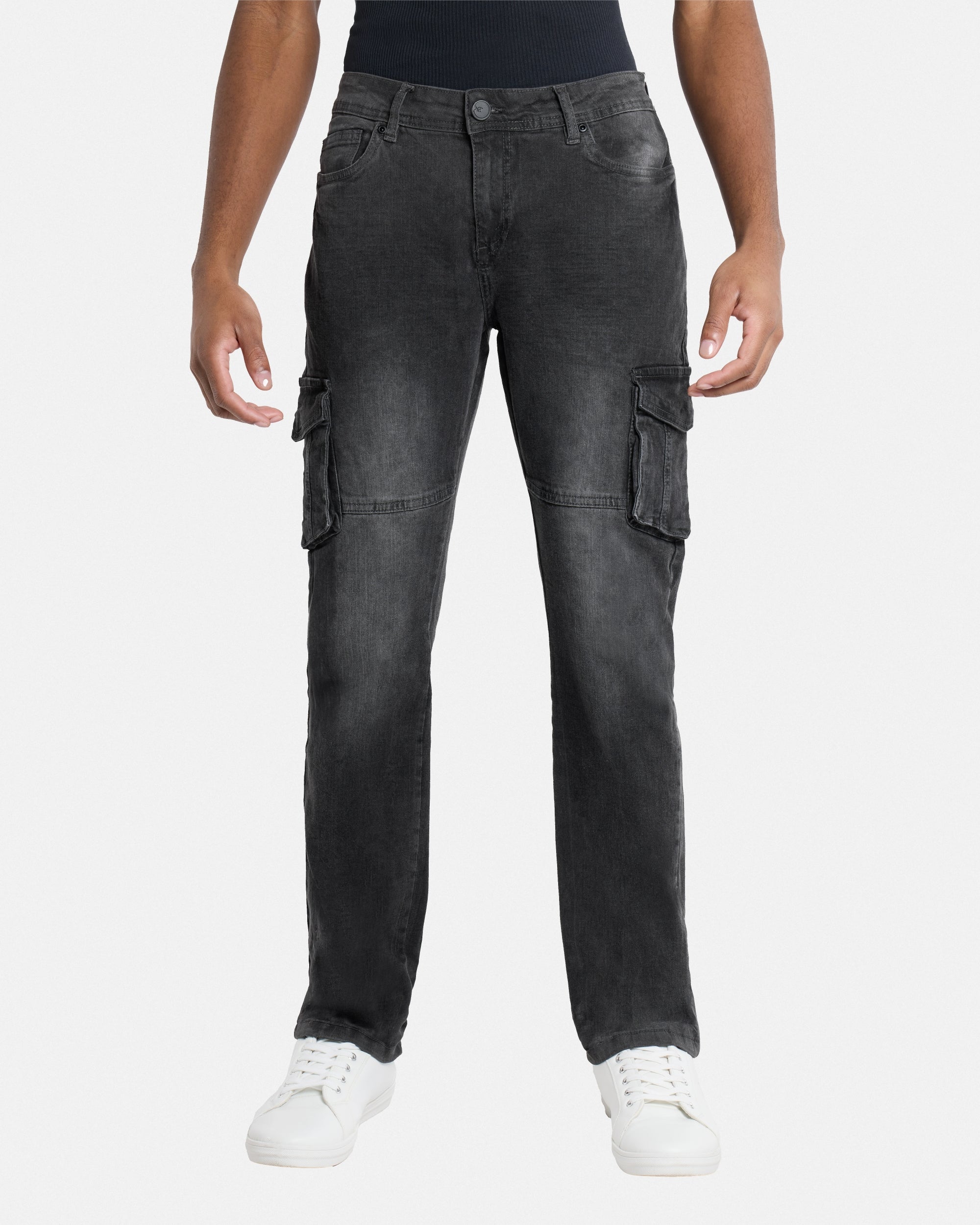 X RAY Mens Denim Jeans, Slim Fit Cargo Pocket Denim Jeans for Men