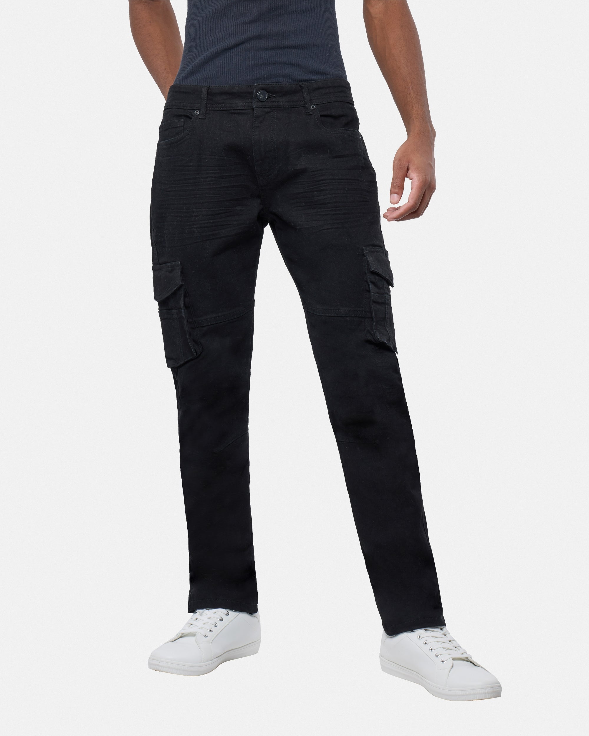 X RAY Mens Denim Jeans, Slim Fit Cargo Pocket Denim Jeans for Men
