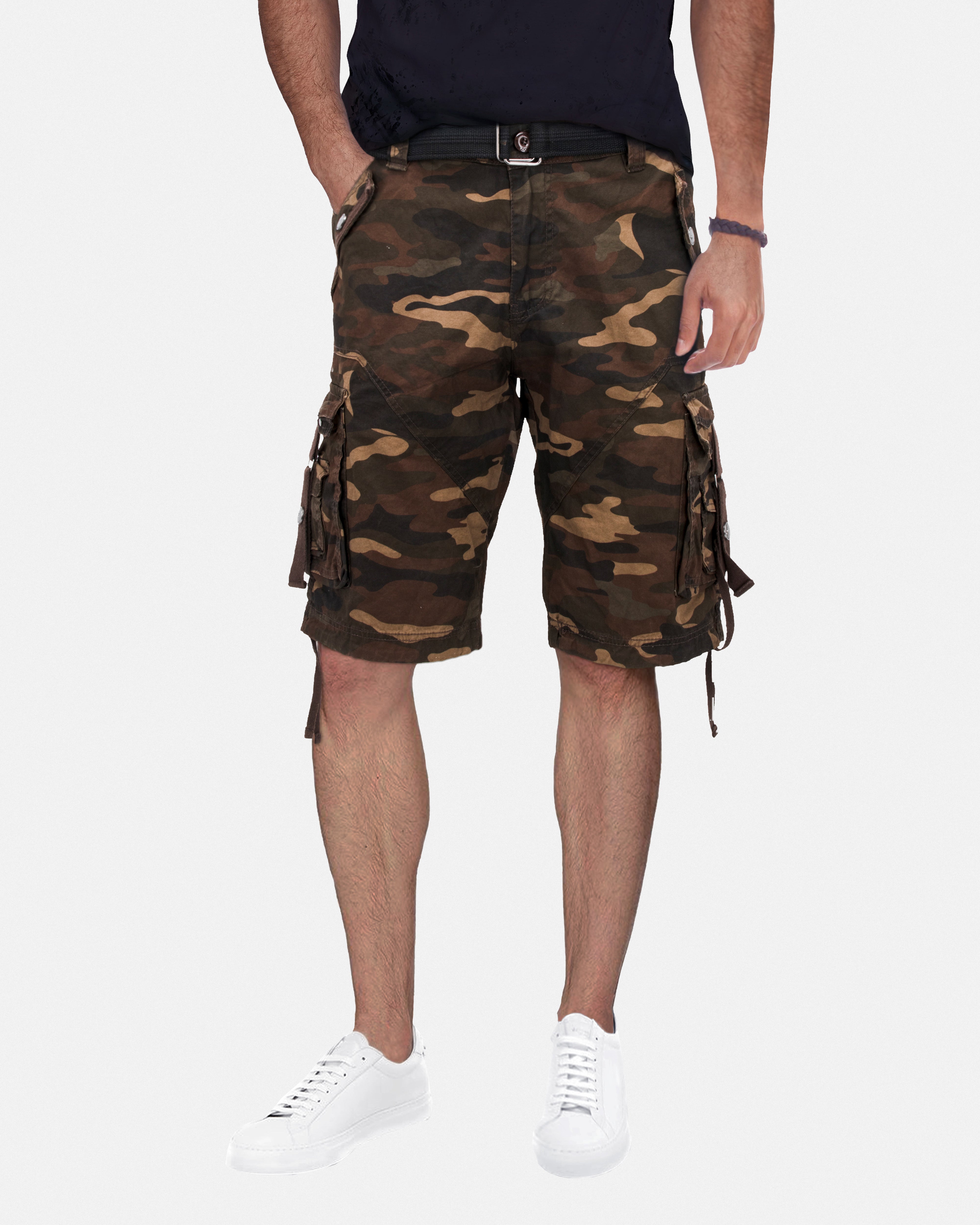X RAY Mens Tactical Bermuda Cargo Shorts Camo and Solid Colors 12.5" Inseam Knee Length Classic Fit Multi Pocket Capri Pants