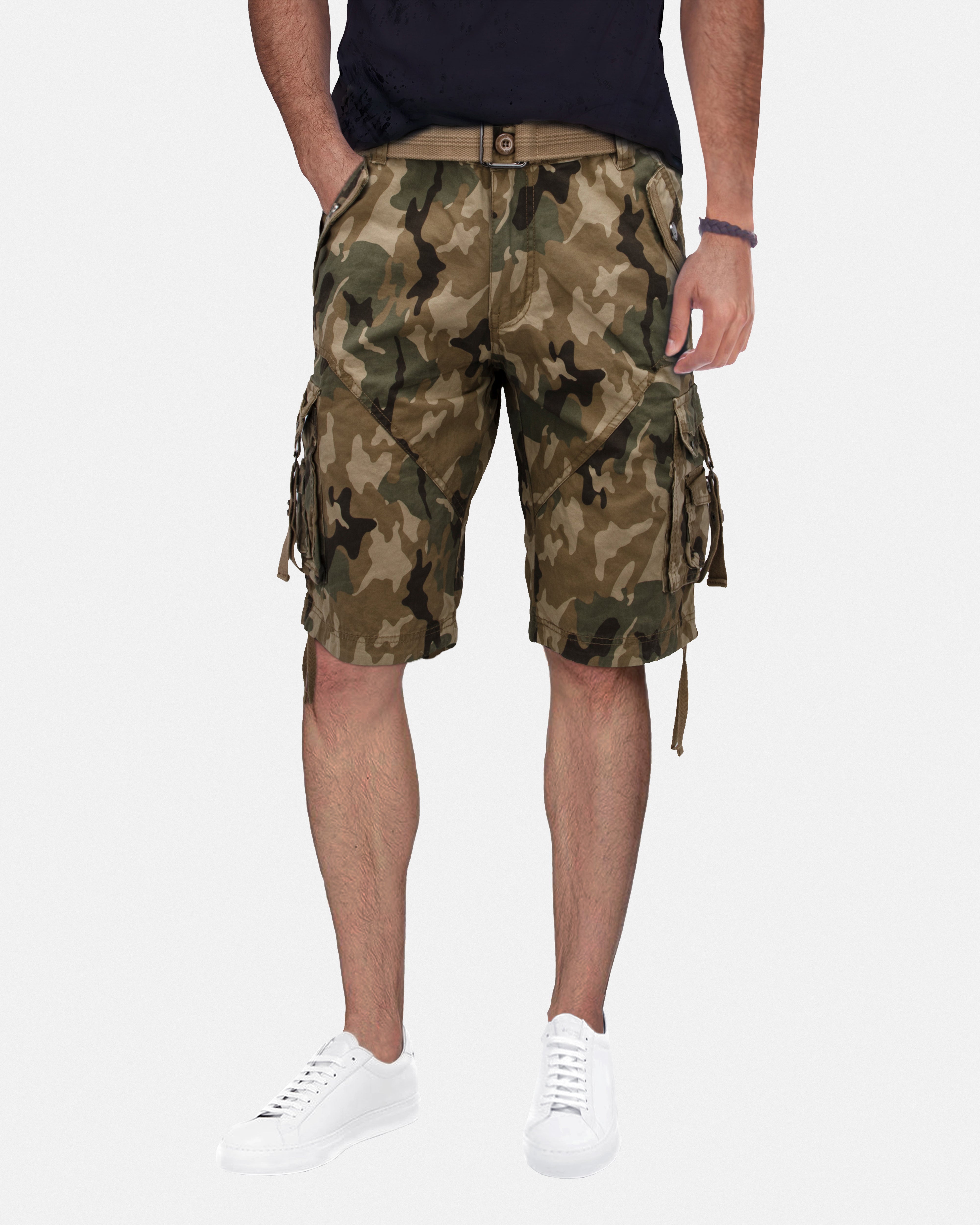 X RAY Mens Tactical Bermuda Cargo Shorts Camo and Solid Colors 12.5" Inseam Knee Length Classic Fit Multi Pocket Capri Pants