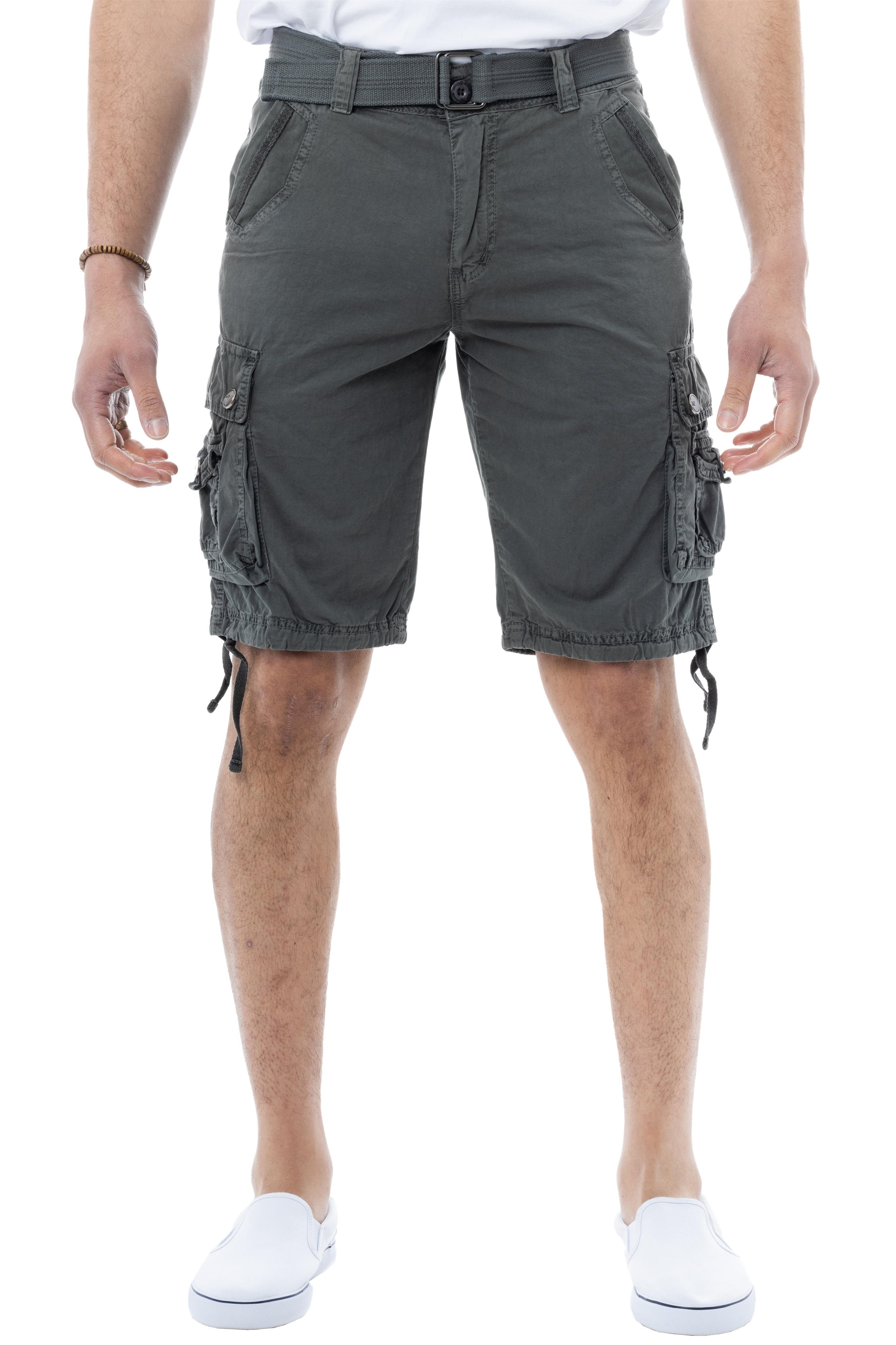 【AAKE】STRAIGHT BERMUDA CARGO PT Felirenzacia Men's Casual Solid Knee Length Cargo Shorts