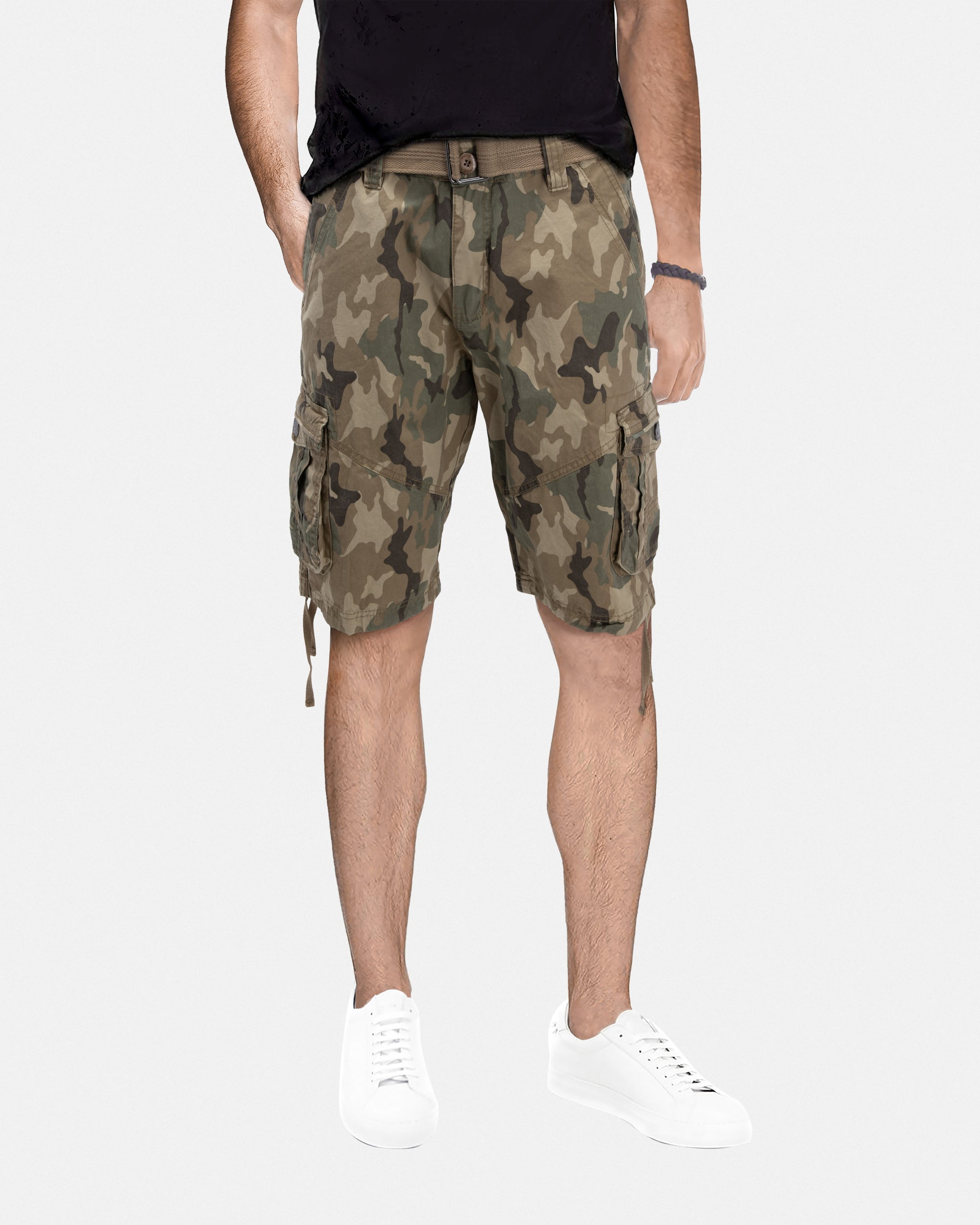 X RAY Mens Tactical Bermuda Cargo Shorts Camo and Solid Colors 12.5" Inseam Knee Length Classic Fit Multi Pocket Capri Pants