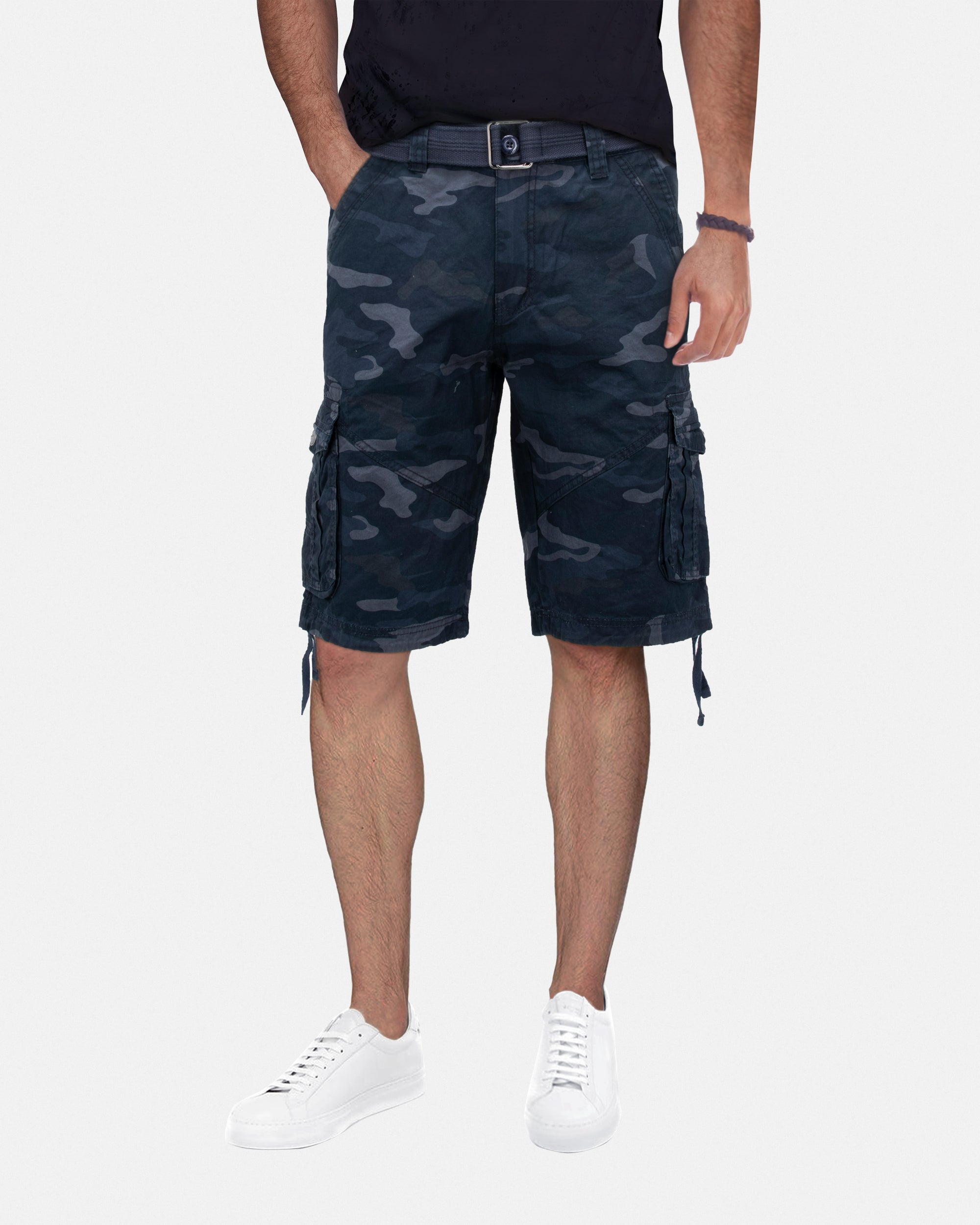 X RAY Mens Tactical Bermuda Cargo Shorts Camo and Solid Colors 12.5" Inseam Knee Length Classic Fit Multi Pocket Capri Pants