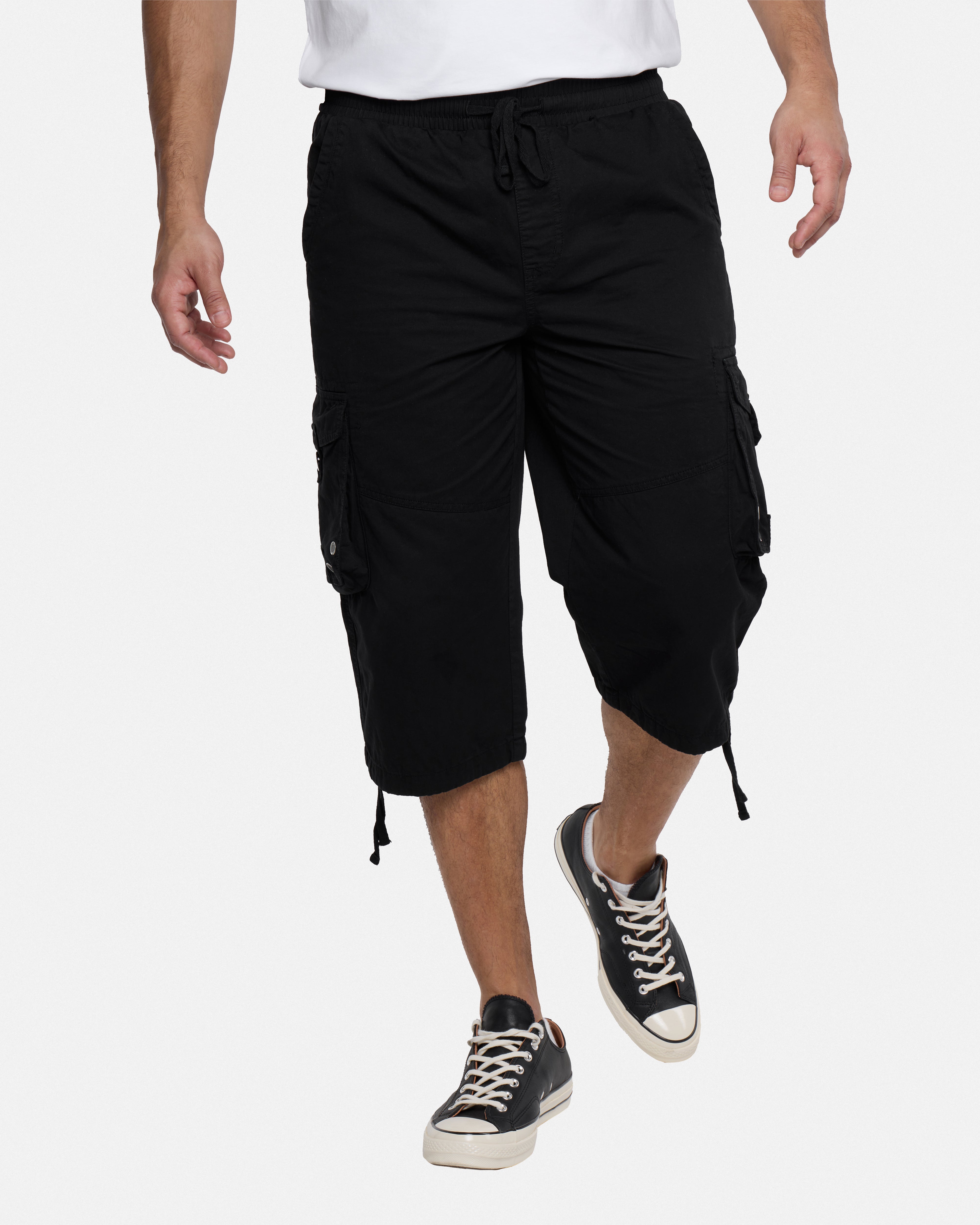 #XMS-14008 Elastic Waistband 18" Long Cargo Shorts