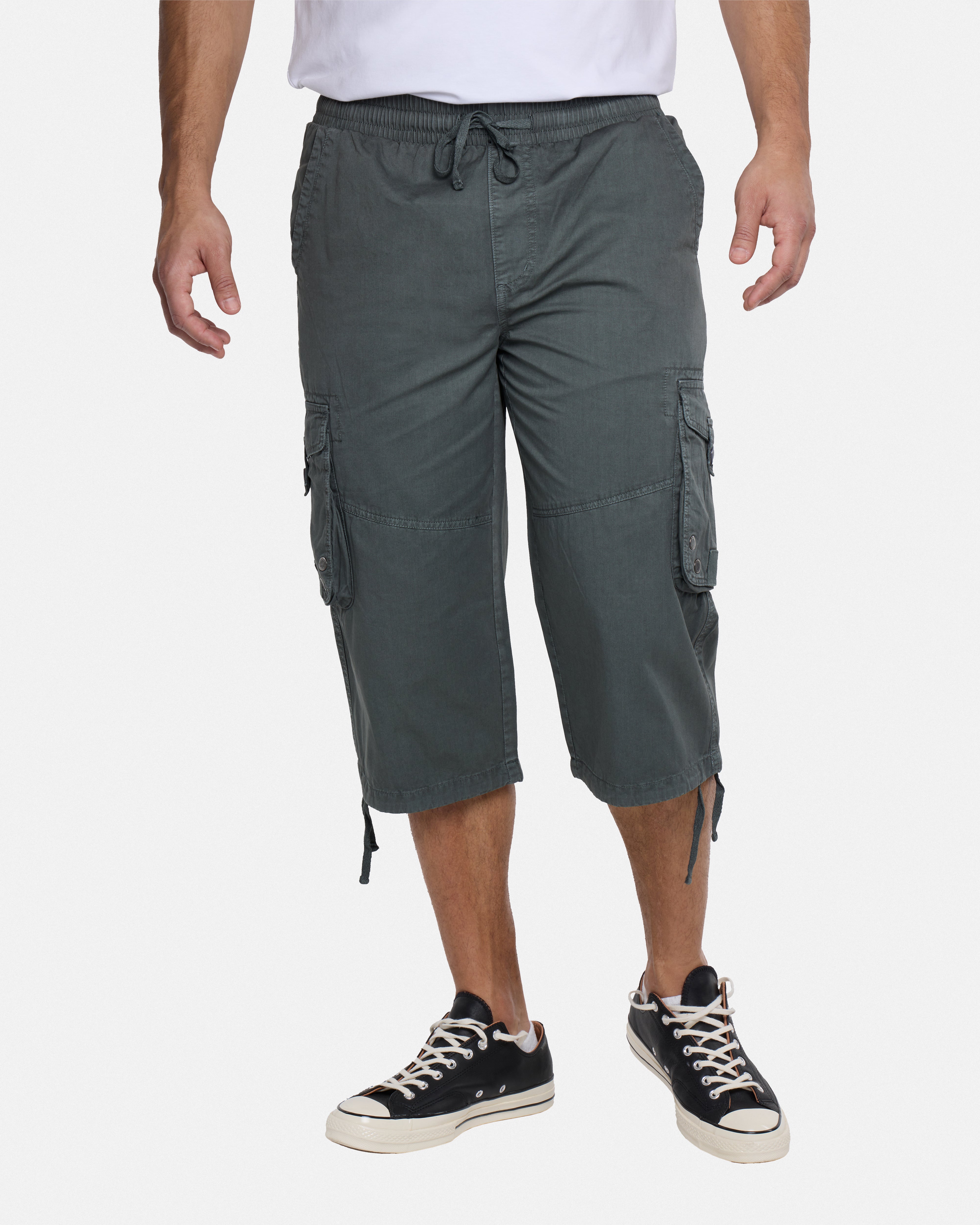#XMS-14008 Elastic Waistband 18" Long Cargo Shorts