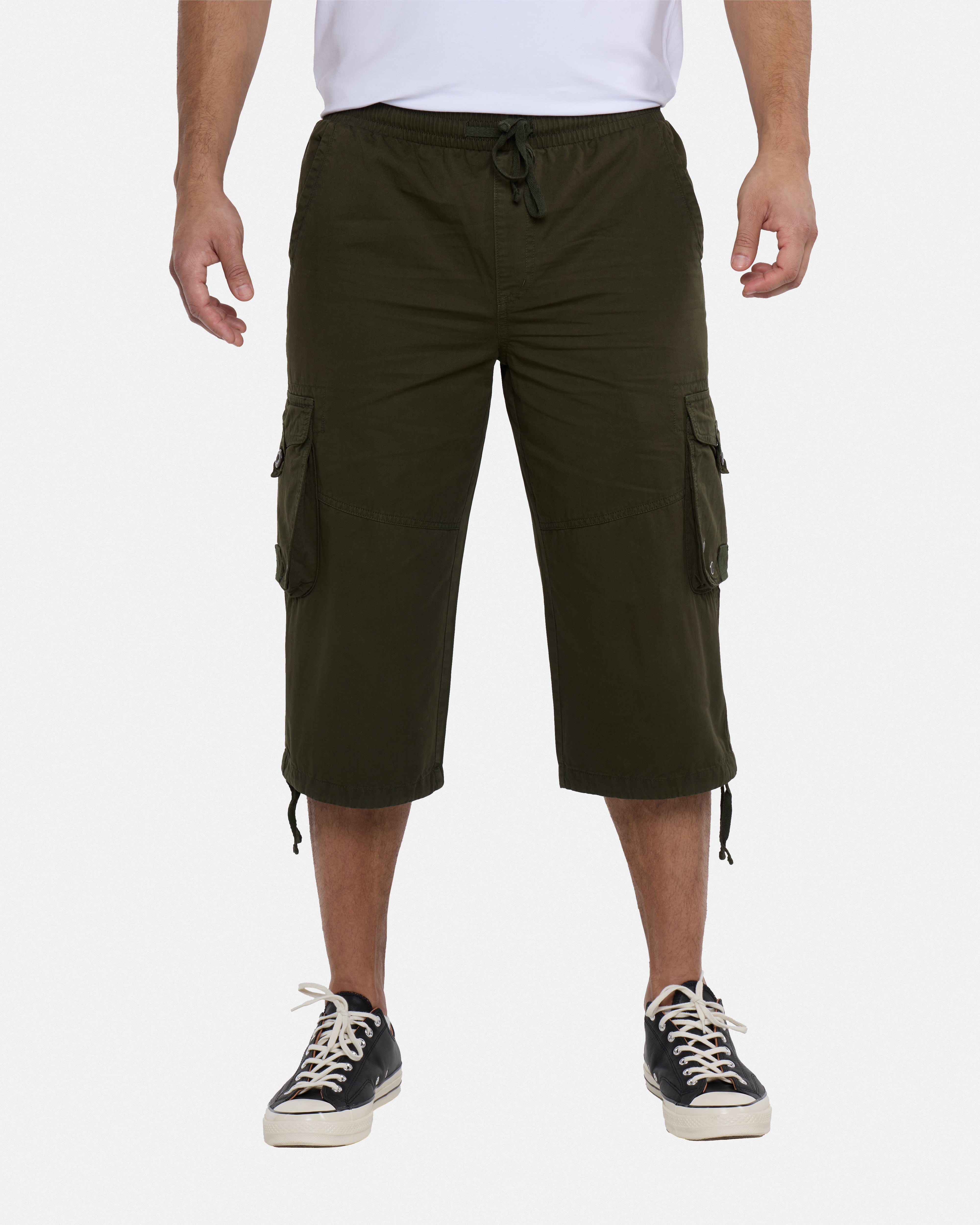 #XMS-14008 Elastic Waistband 18" Long Cargo Shorts