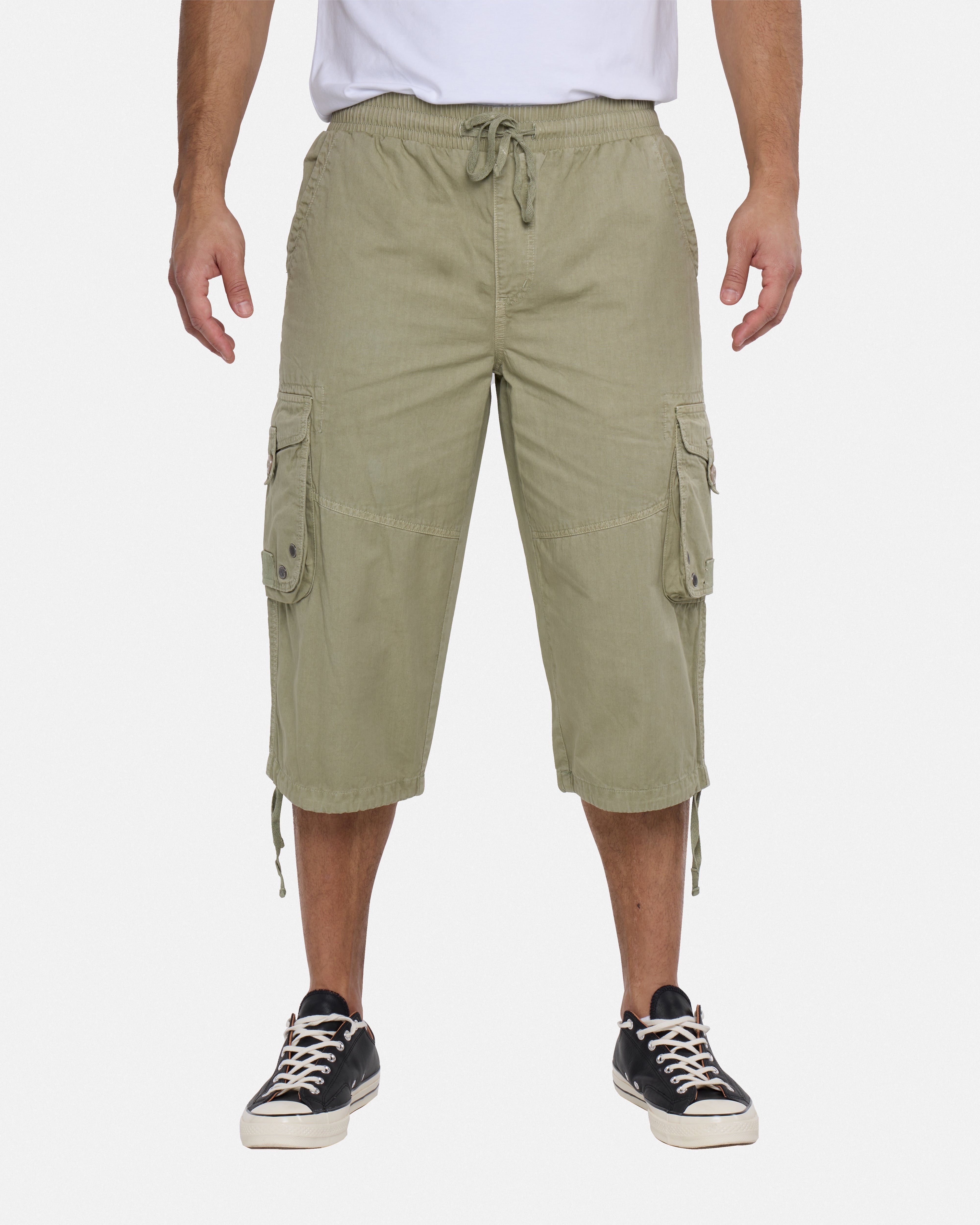 #XMS-14008 Elastic Waistband 18" Long Cargo Shorts