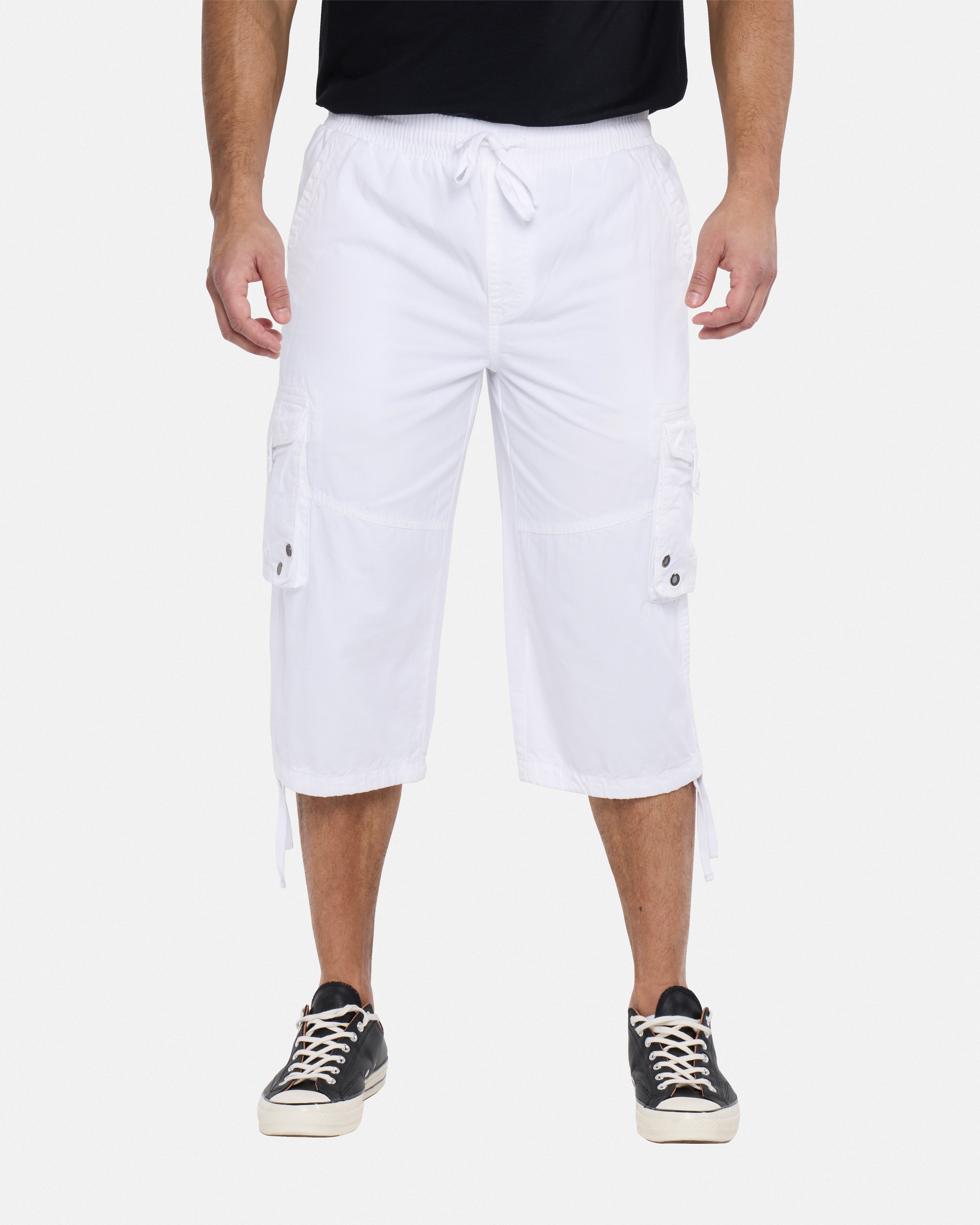 #XMS-14008 Elastic Waistband 18" Long Cargo Shorts