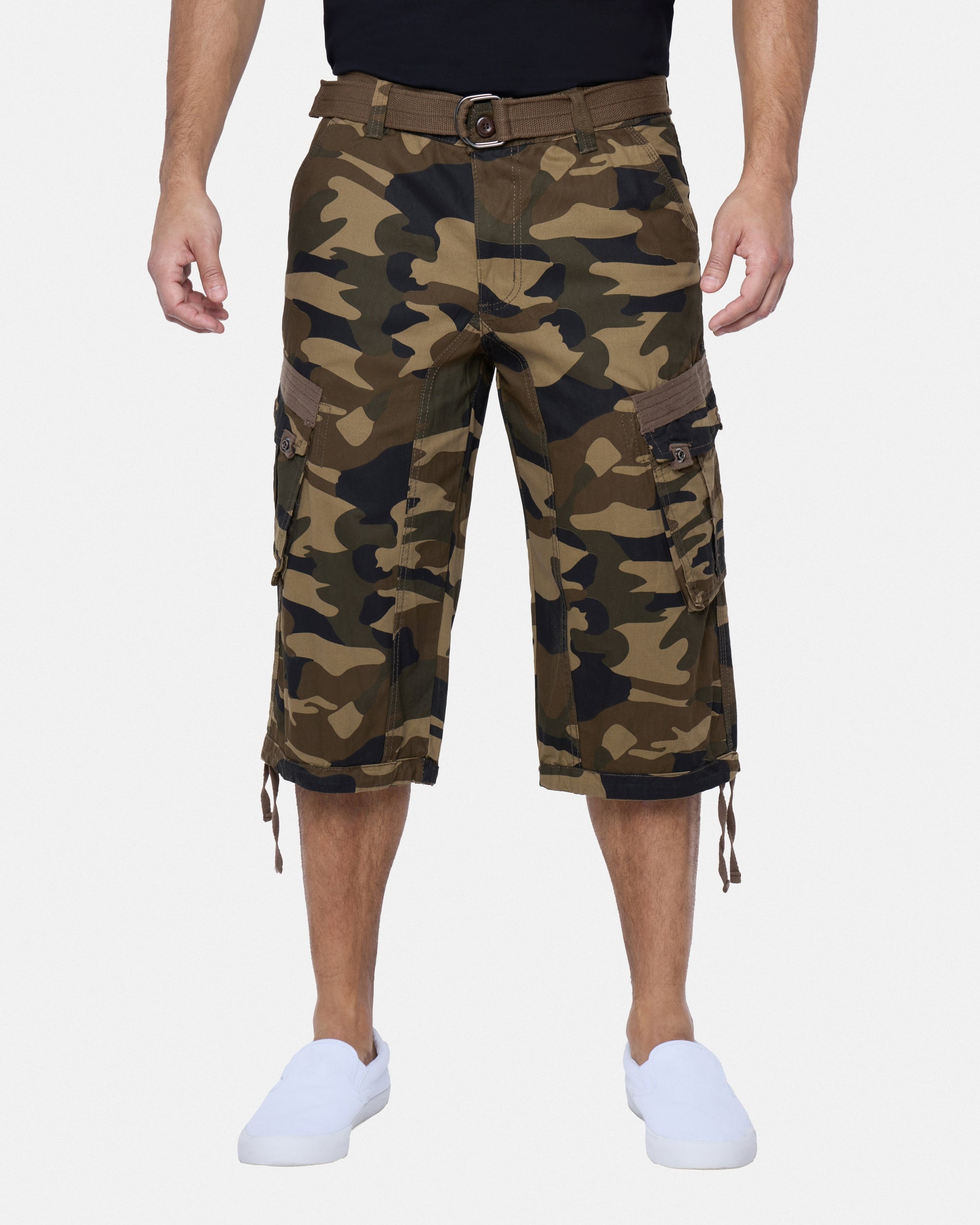 #XMS-1618 Belted 18" Long Cargo Shorts