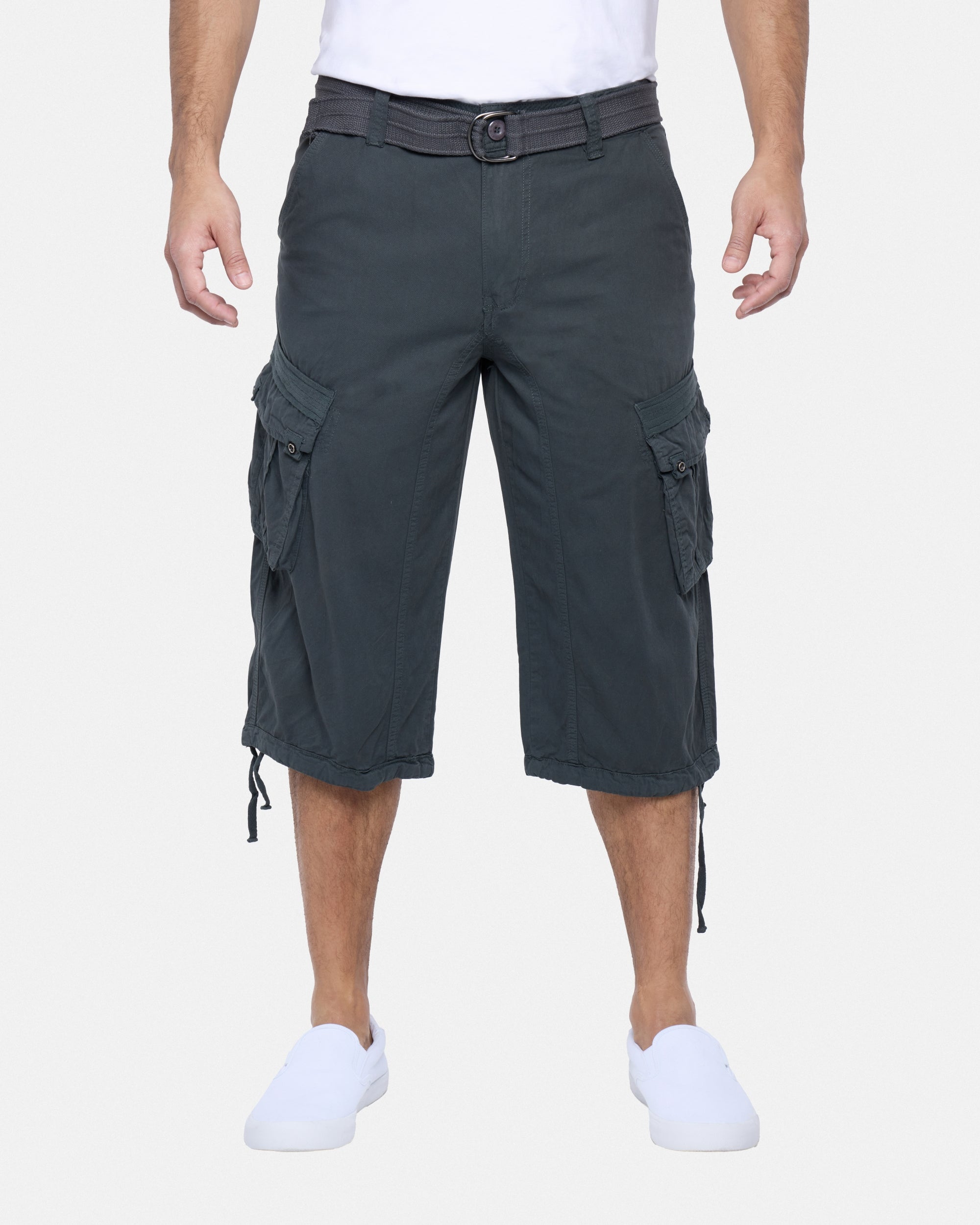 #XMS-1618 Belted 18" Long Cargo Shorts