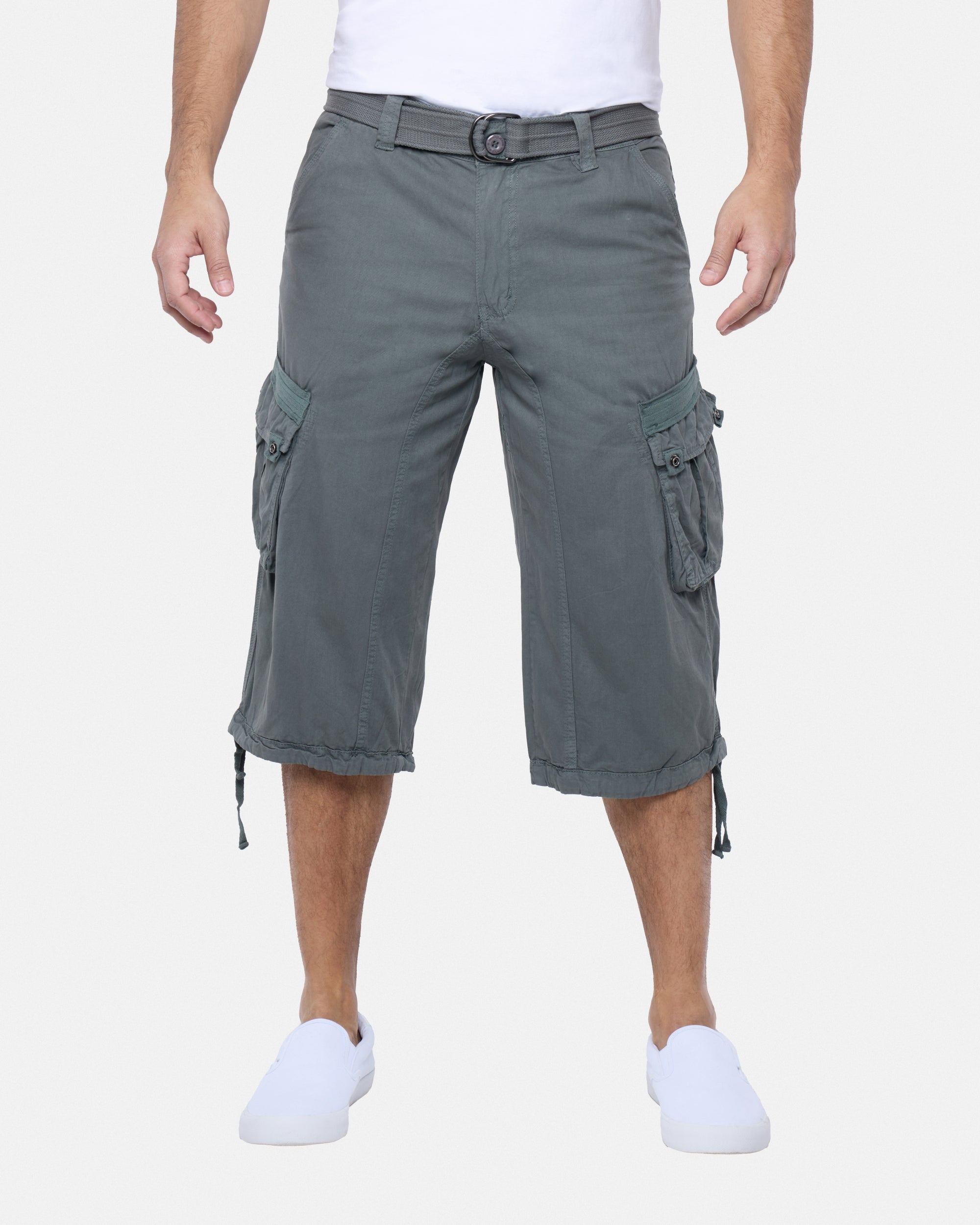 #XMS-1618 Belted 18" Long Cargo Shorts