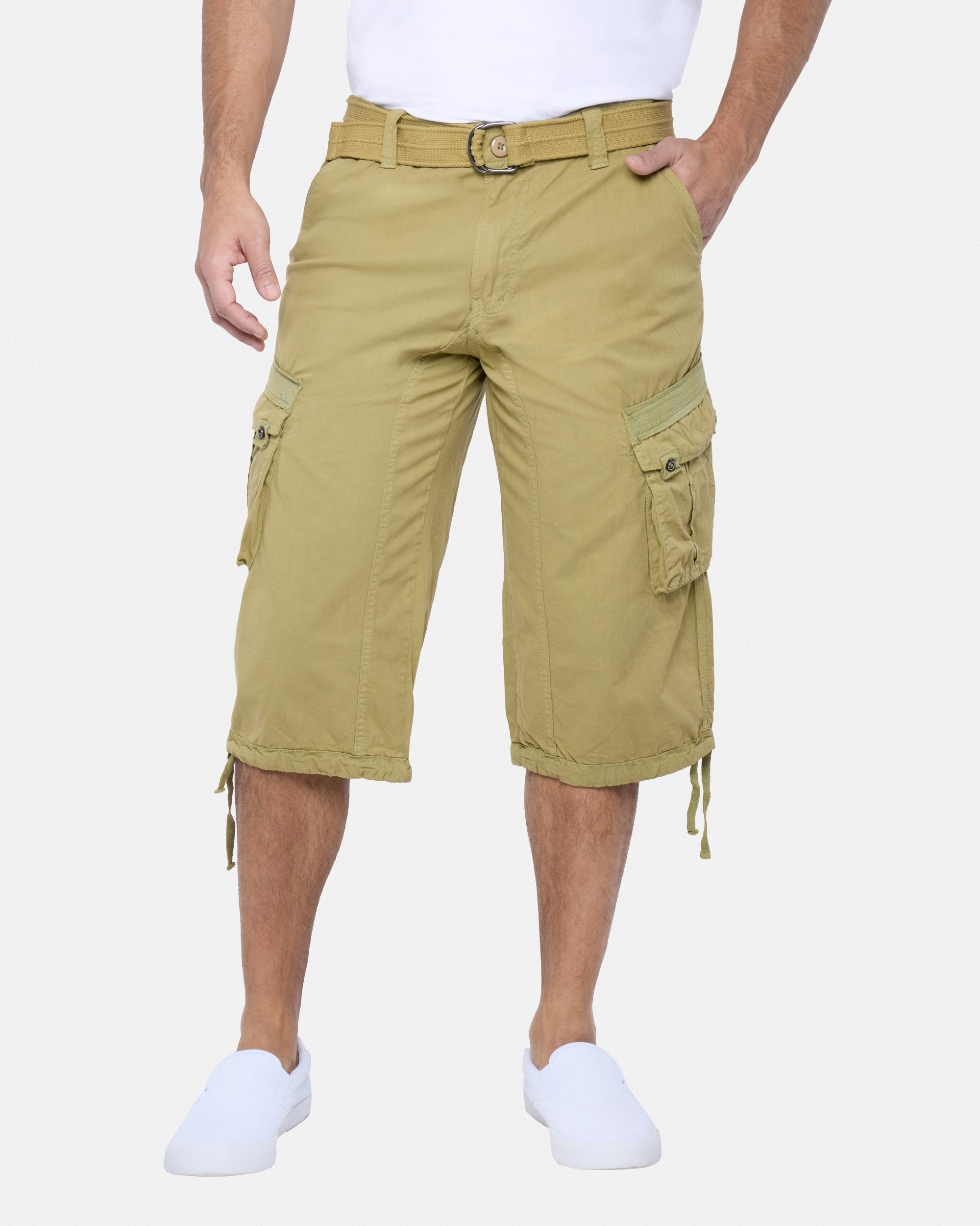 #XMS-1618 Belted 18" Long Cargo Shorts