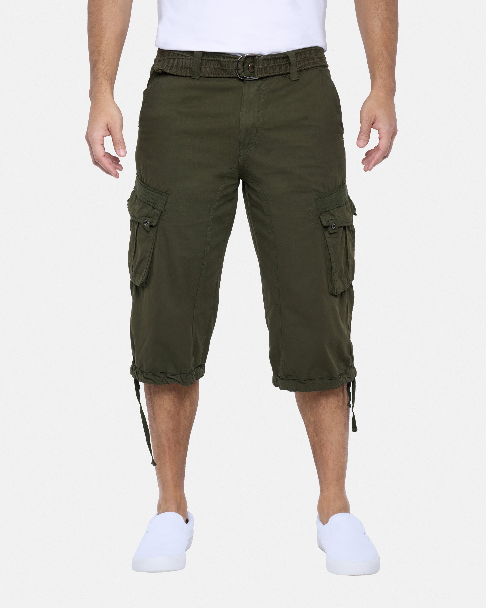 #XMS-1618 Belted 18" Long Cargo Shorts