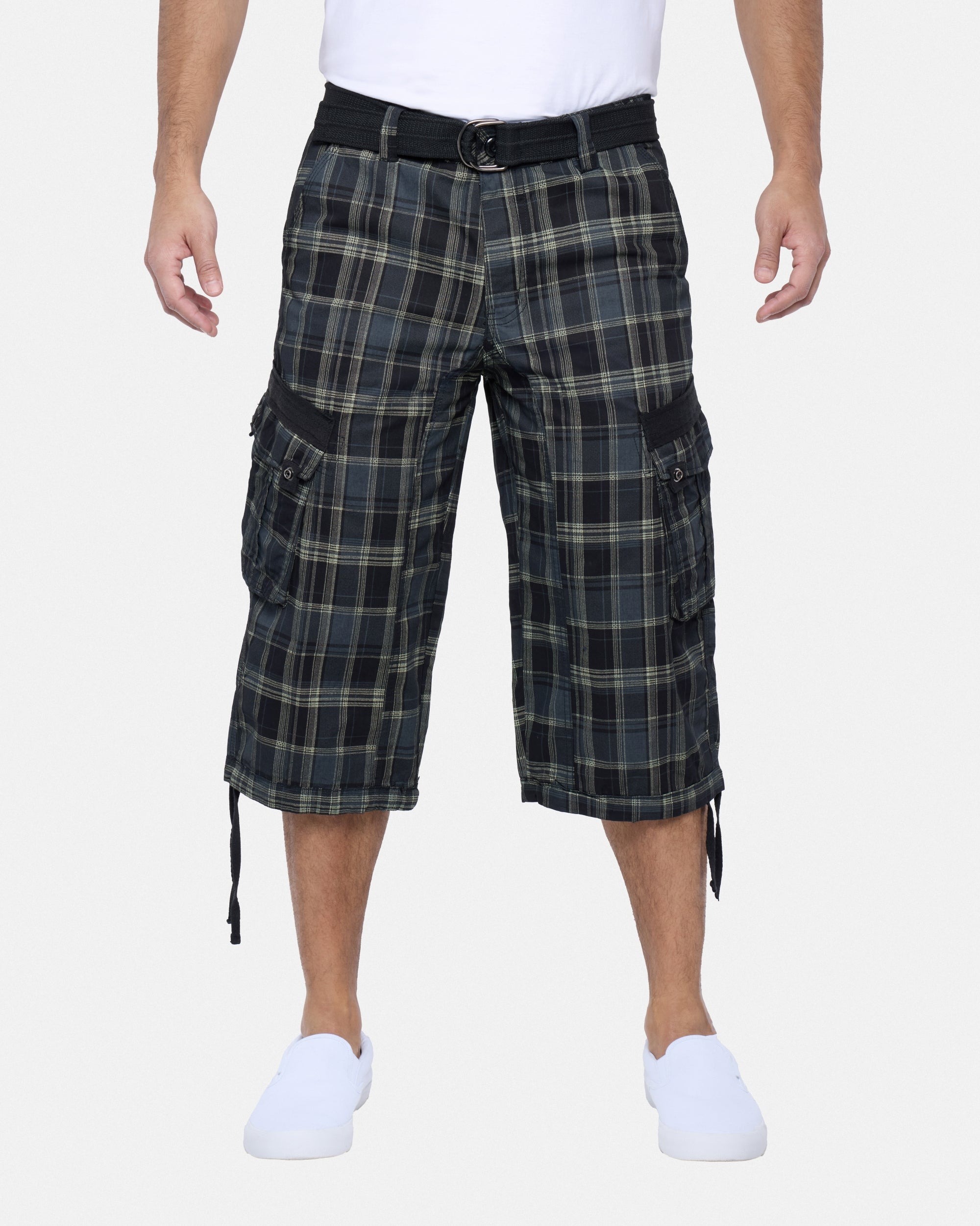 【BADBLOOD】Convex Denim Long Bermuda Pants ☆男女共用☆ KAMIYA BORO Duck Painter Wide Bermuda Pants (GRAY) -FASCINATE