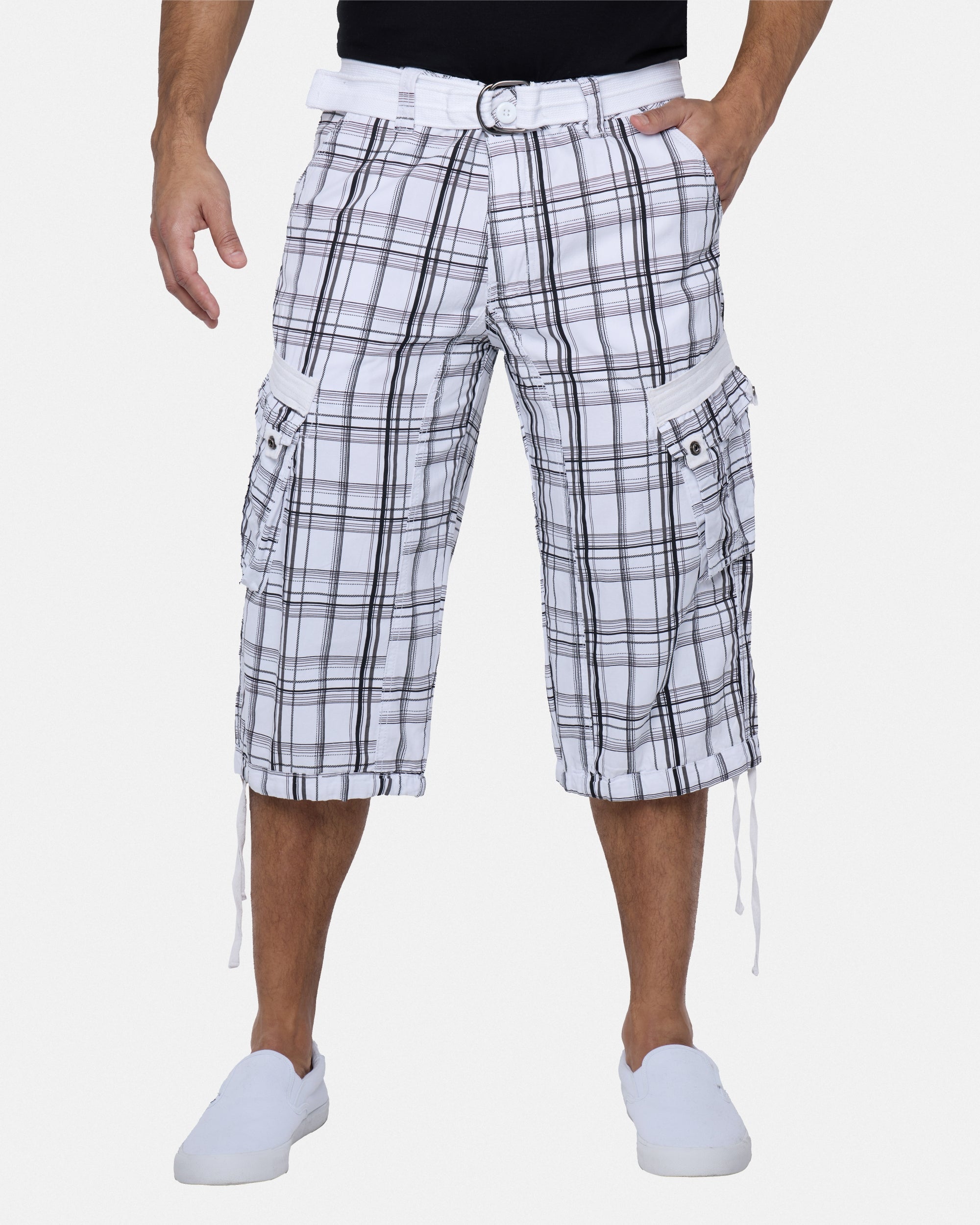 #XMS-1618 Belted 18" Long Cargo Shorts