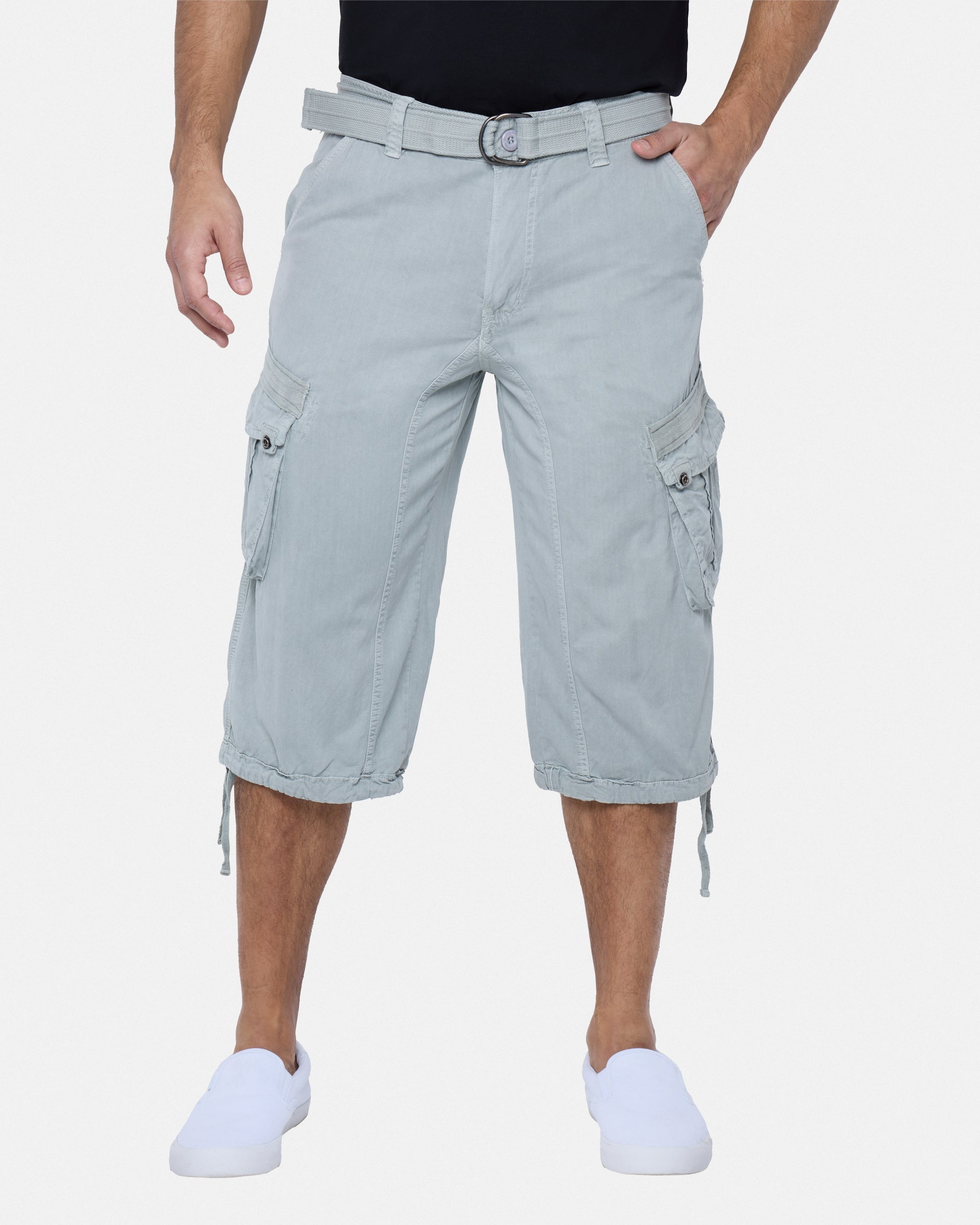 #XMS-1618 Belted 18" Long Cargo Shorts