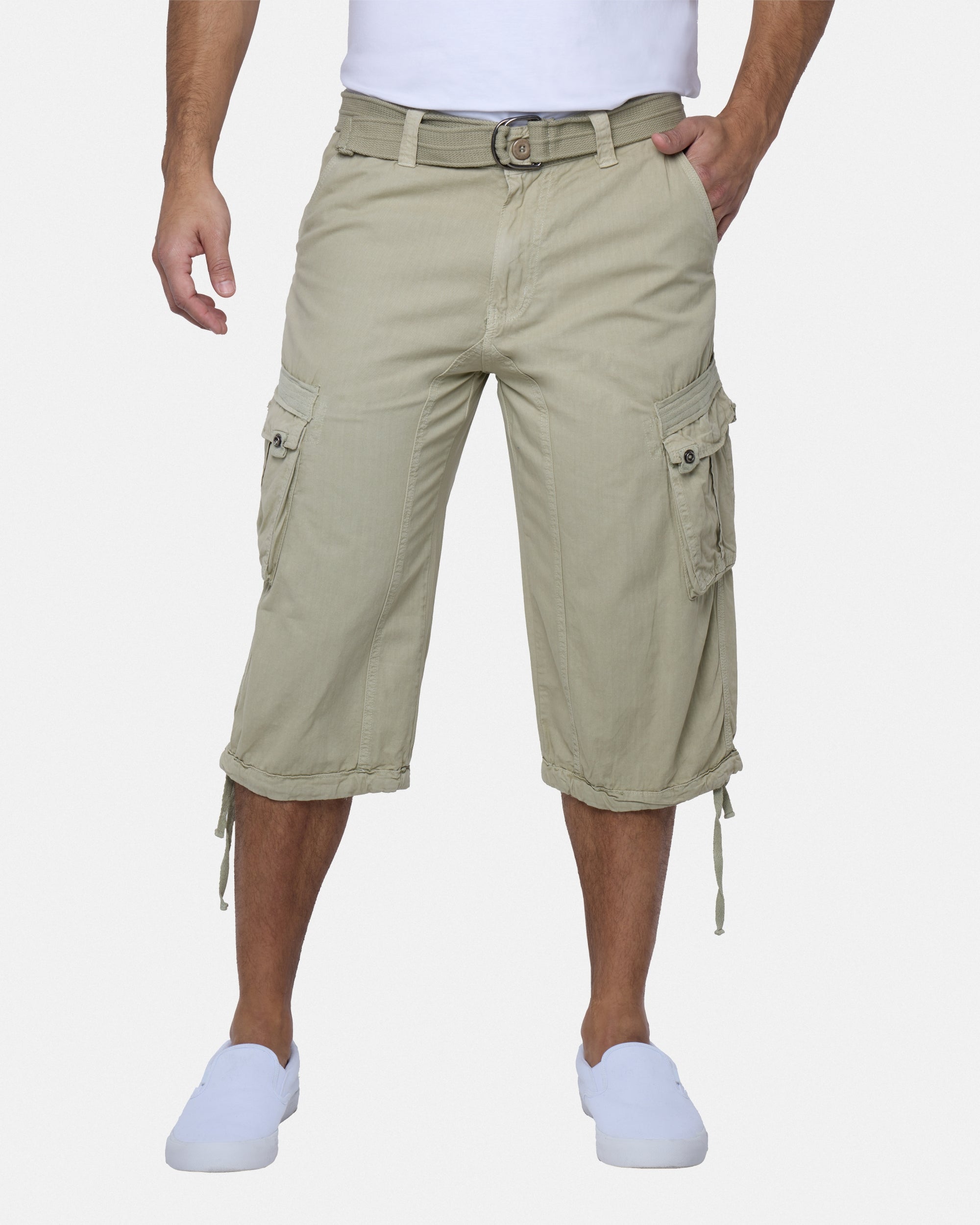 #XMS-1618 Belted 18" Long Cargo Shorts