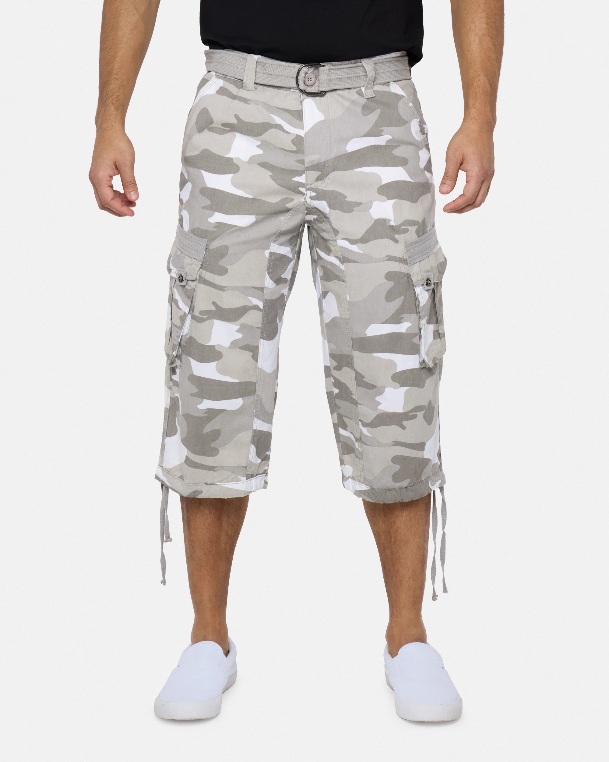 #XMS-1618 Belted 18" Long Cargo Shorts-thumbmail-185