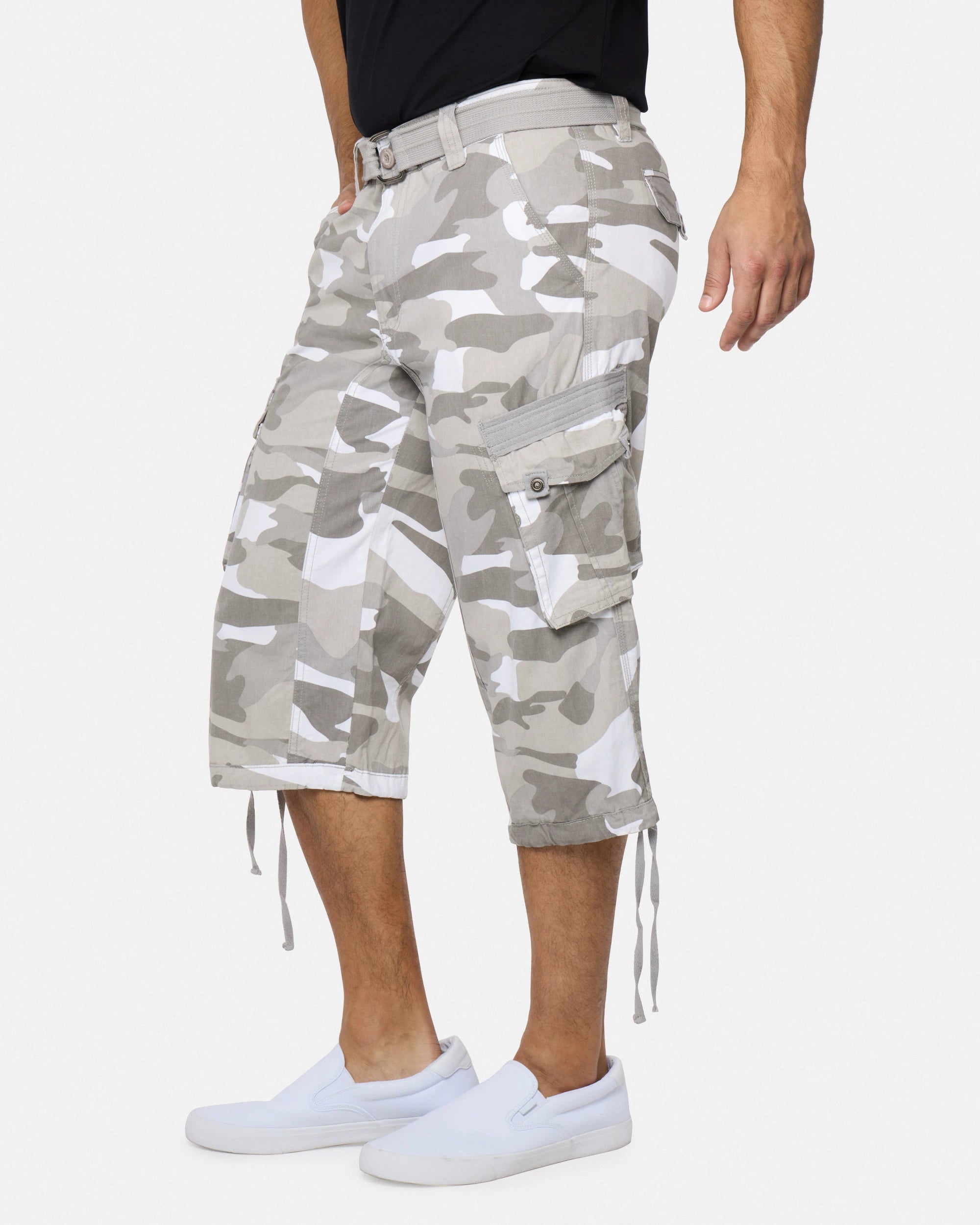 #XMS-1618 Belted 18" Long Cargo Shorts-thumbmail-187