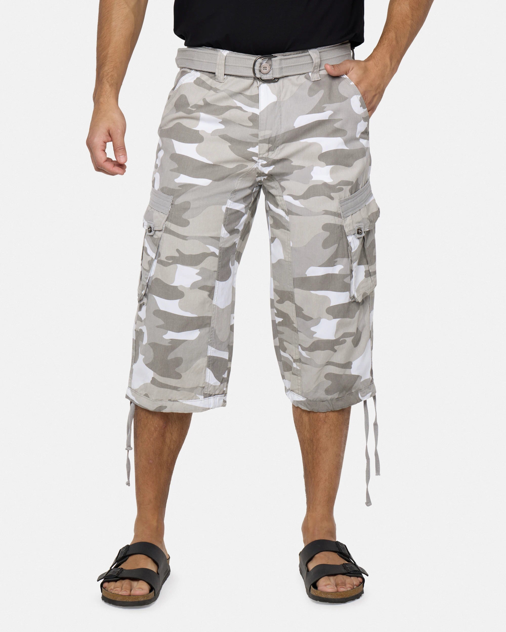 #XMS-1618 Belted 18" Long Cargo Shorts-thumbmail-188