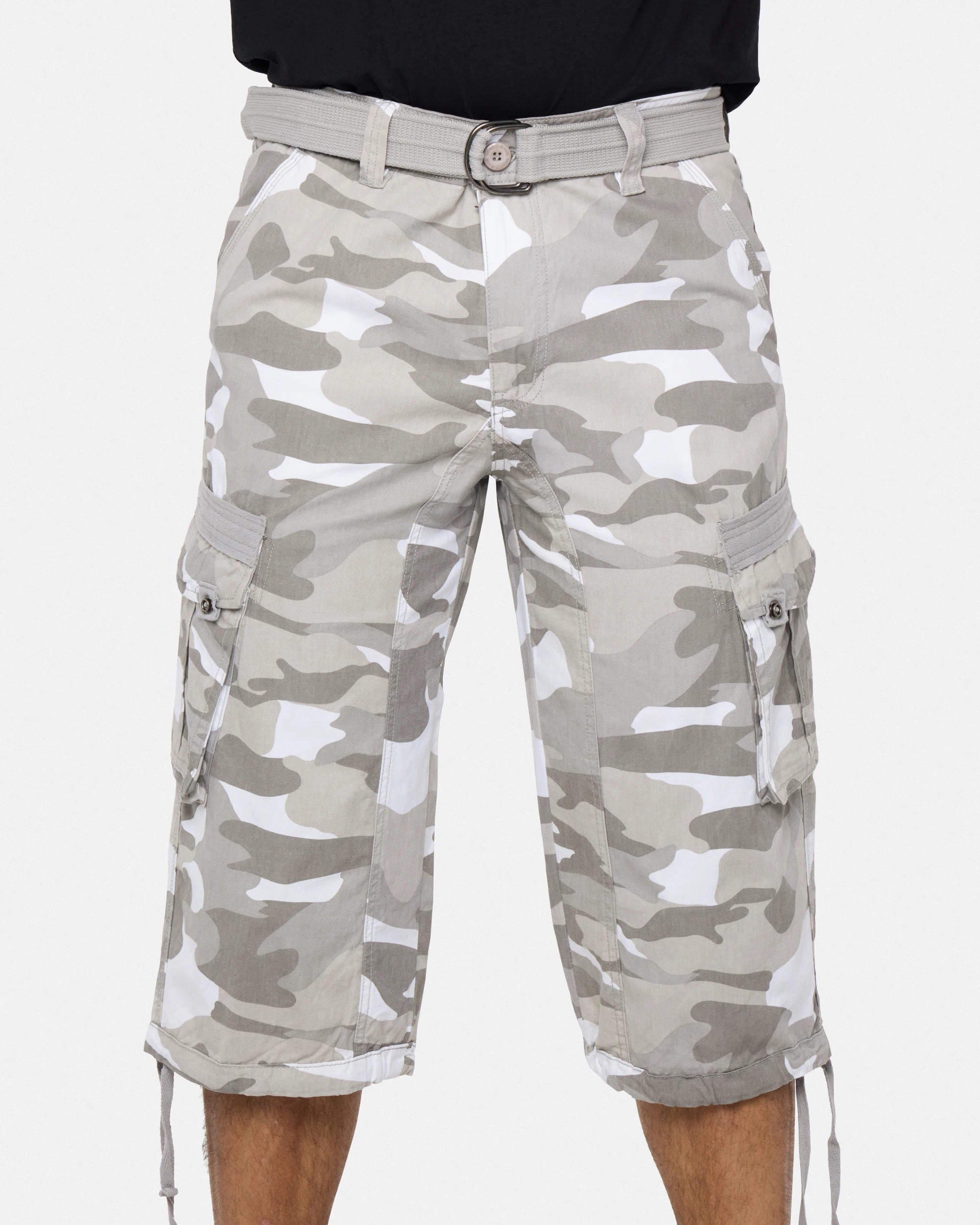 #XMS-1618 Belted 18" Long Cargo Shorts-thumbmail-189