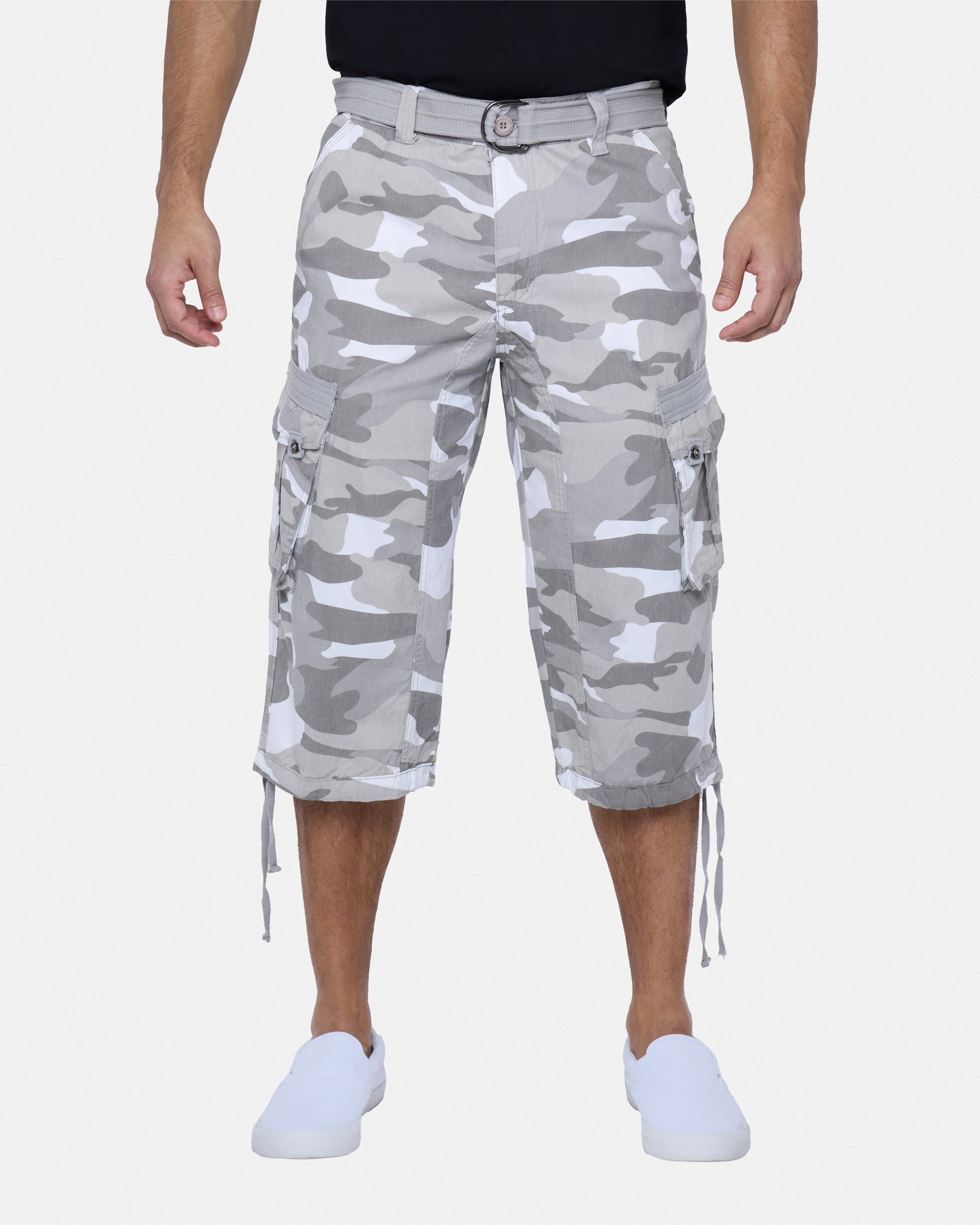 #XMS-1618 Belted 18" Long Cargo Shorts