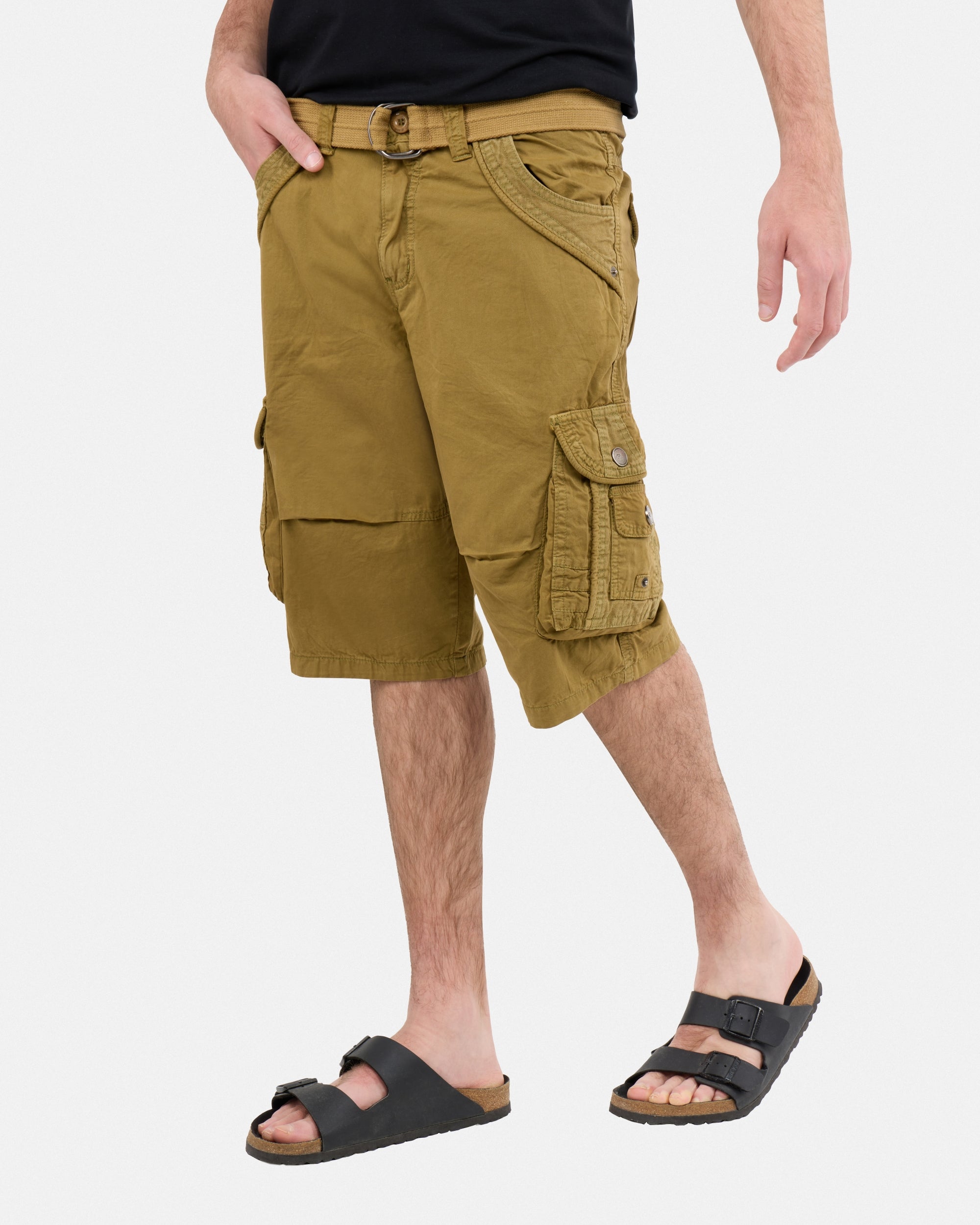 新品！！ラッセルノ　RIB  CARGO SHORTS X RAY Men's Belted Twill Tape 12.5