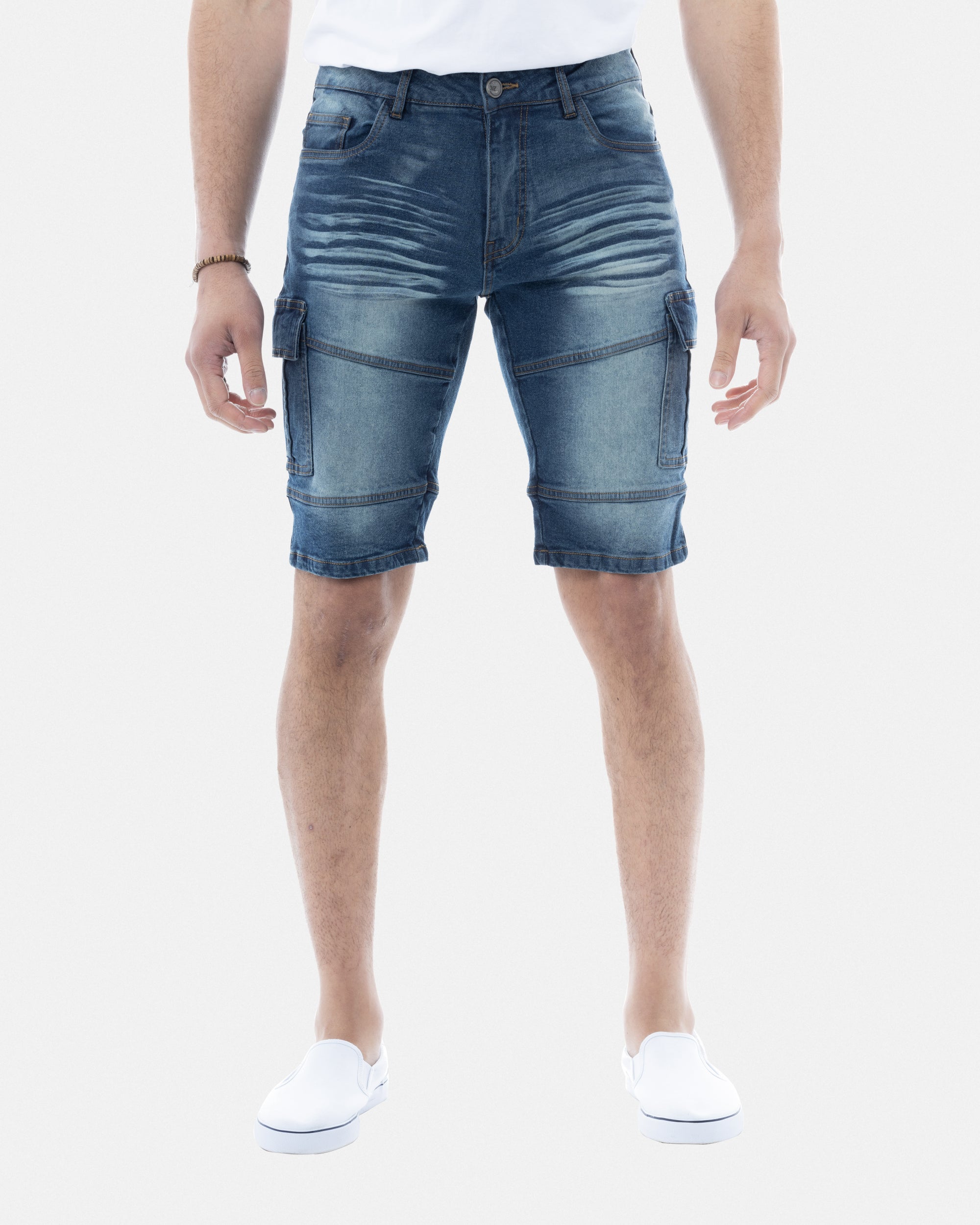 X Ray Men's Moto Cargo Pocket Denim Shorts