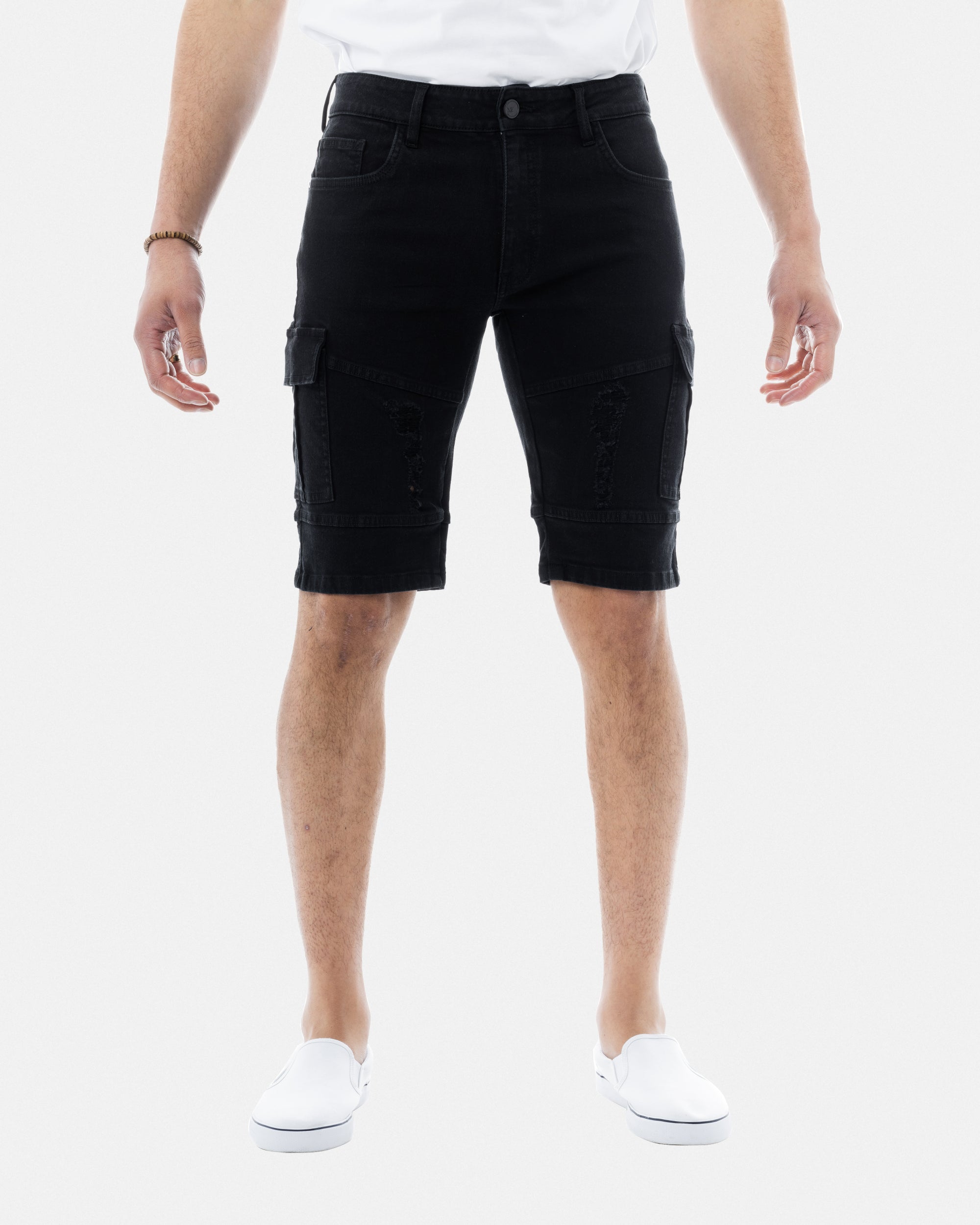 X Ray Men's Moto Cargo Pocket Denim Shorts
