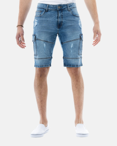 X Ray Men's Moto Cargo Pocket Denim Shorts – X-RAY JEANS