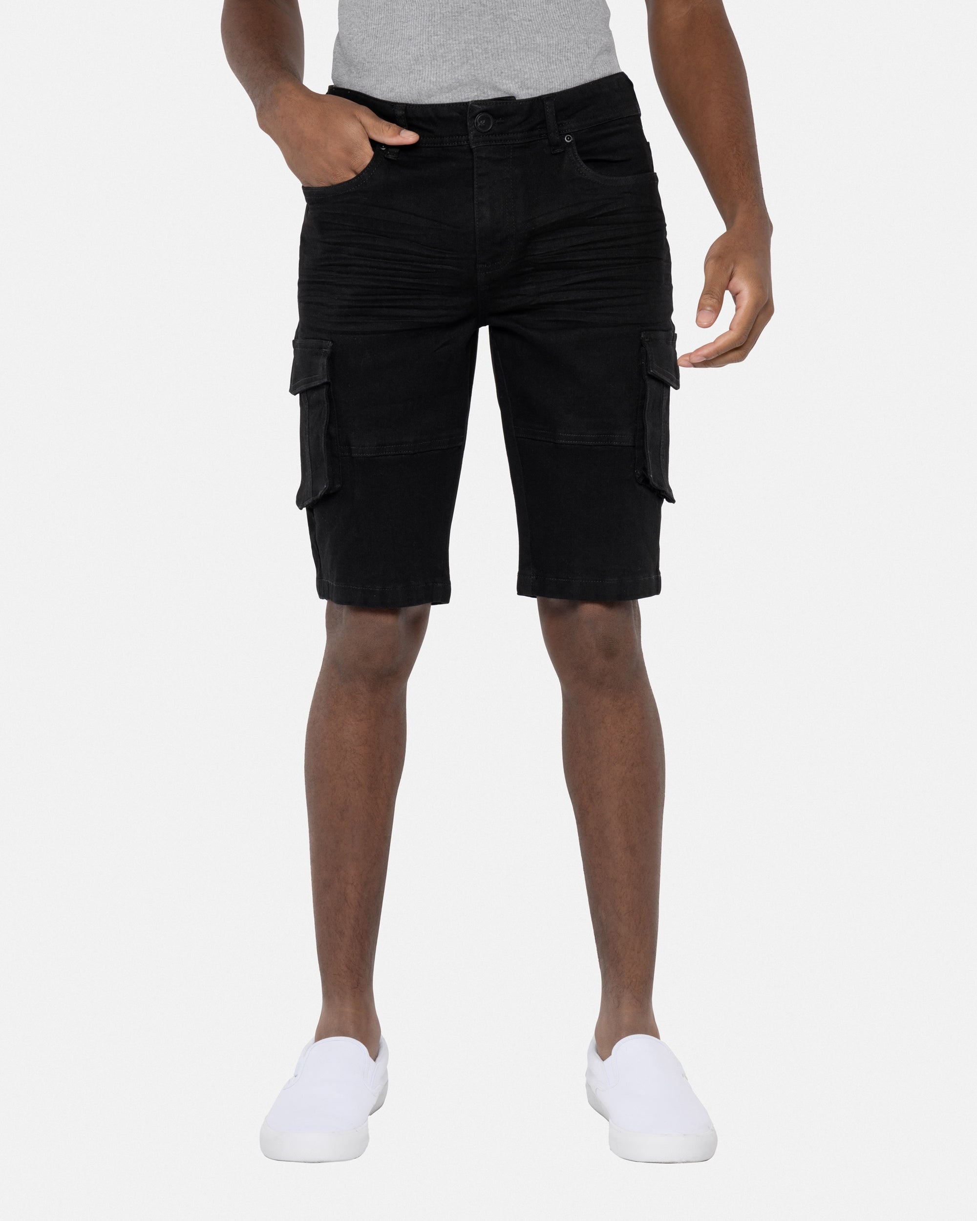 #XMS-94028 Flap Cargo Pocket Denim Shorts