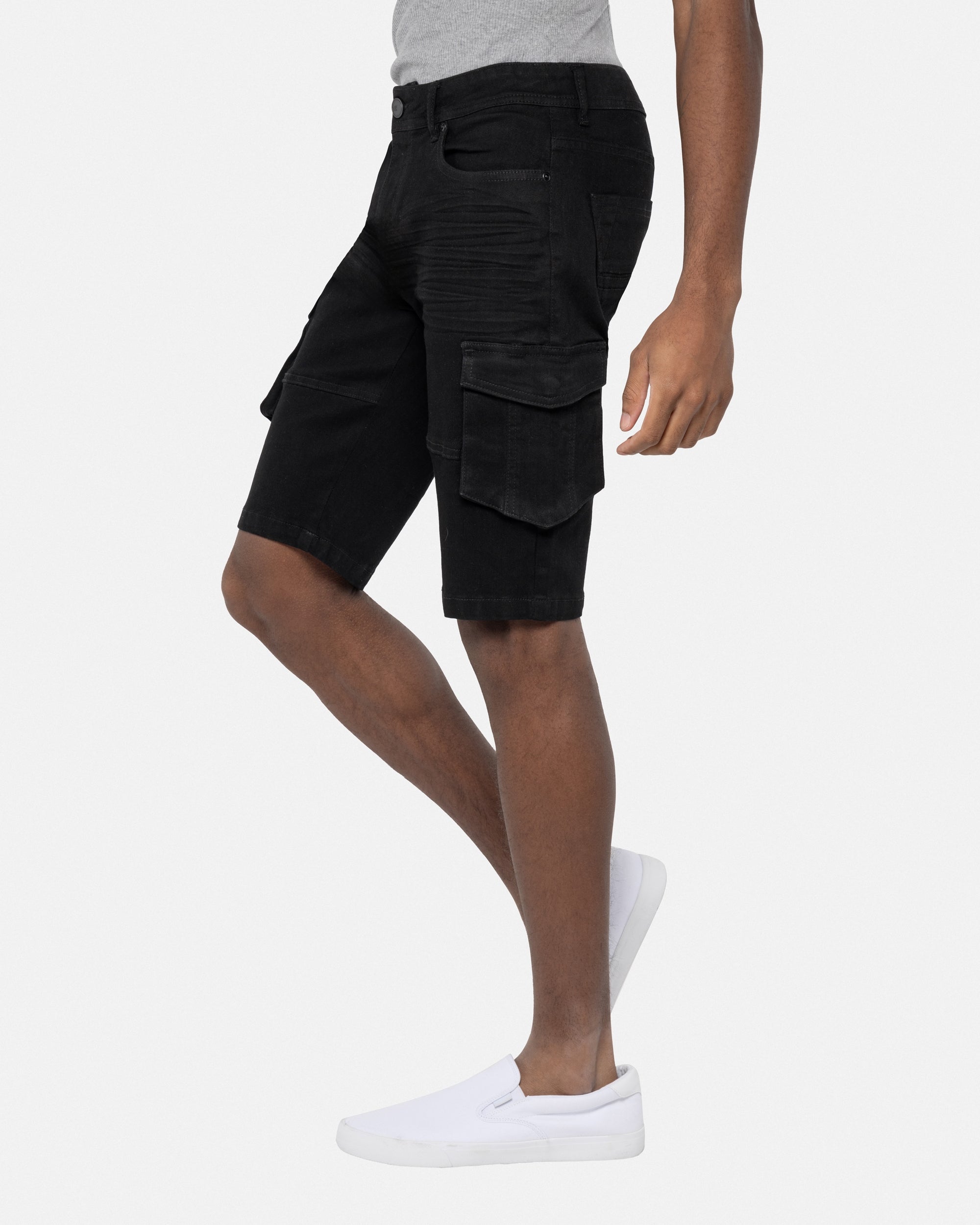 #XMS-94028 Flap Cargo Pocket Denim Shorts-thumbmail-3