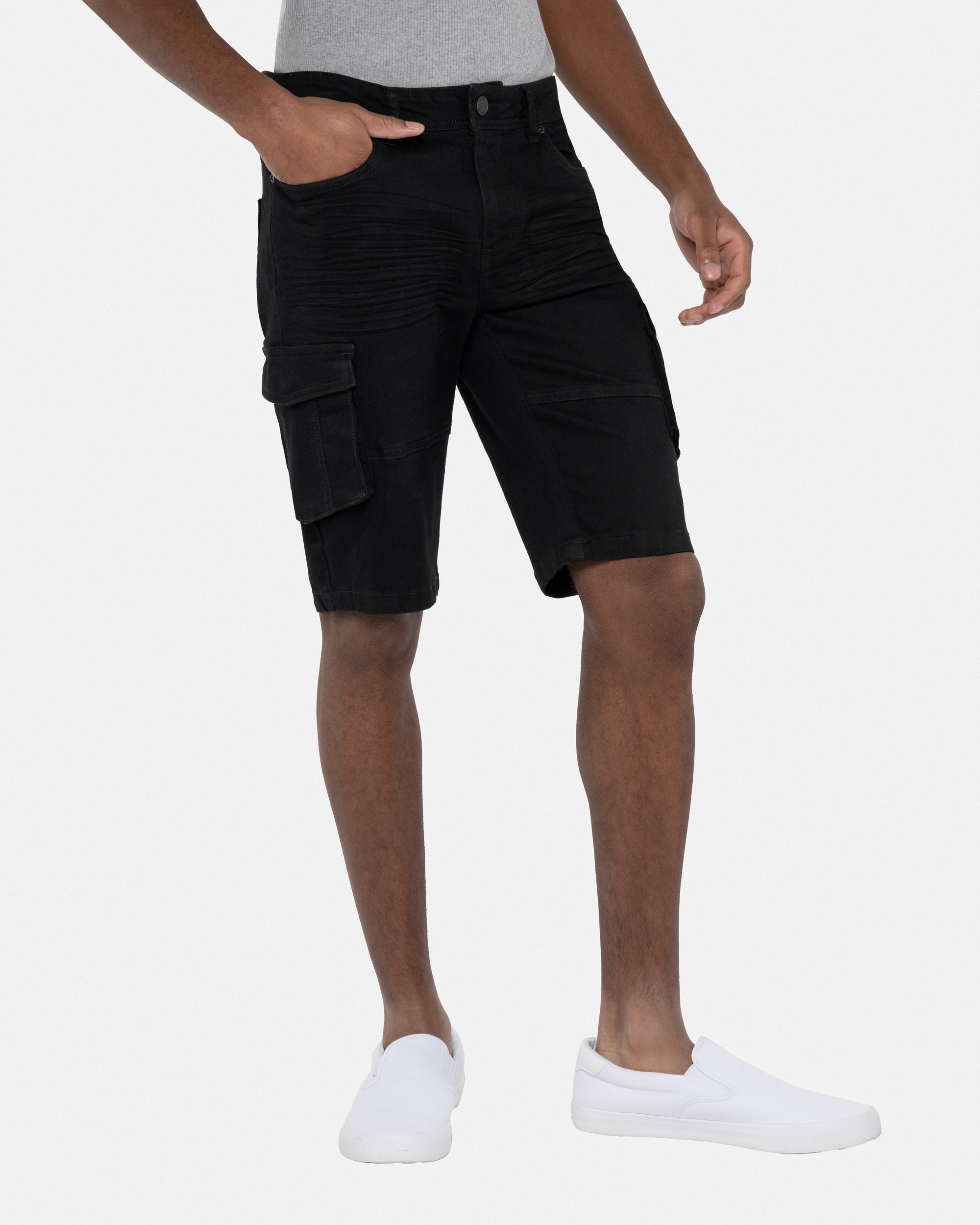 #XMS-94028 Flap Cargo Pocket Denim Shorts-thumbmail-4