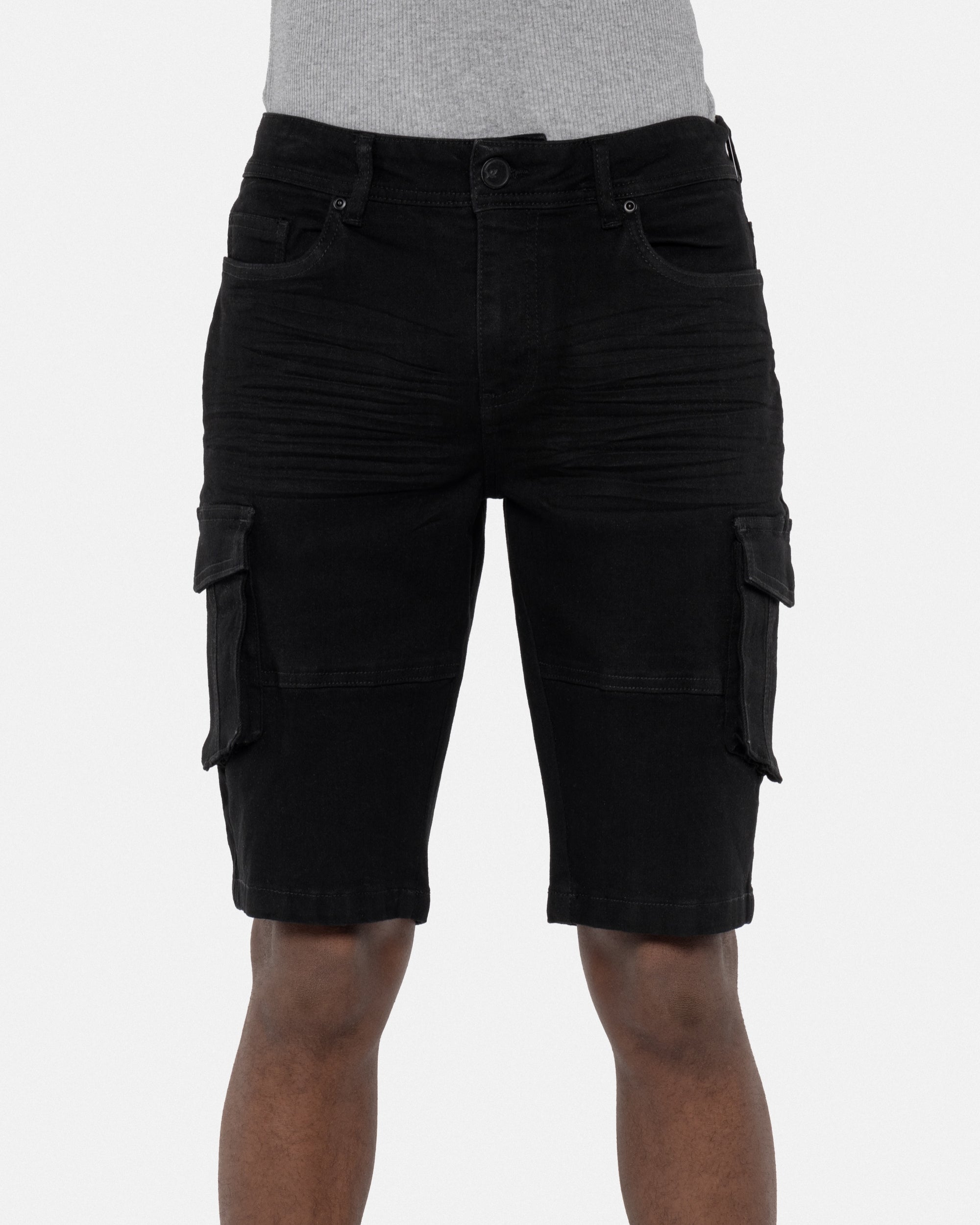 #XMS-94028 Flap Cargo Pocket Denim Shorts-thumbmail-5
