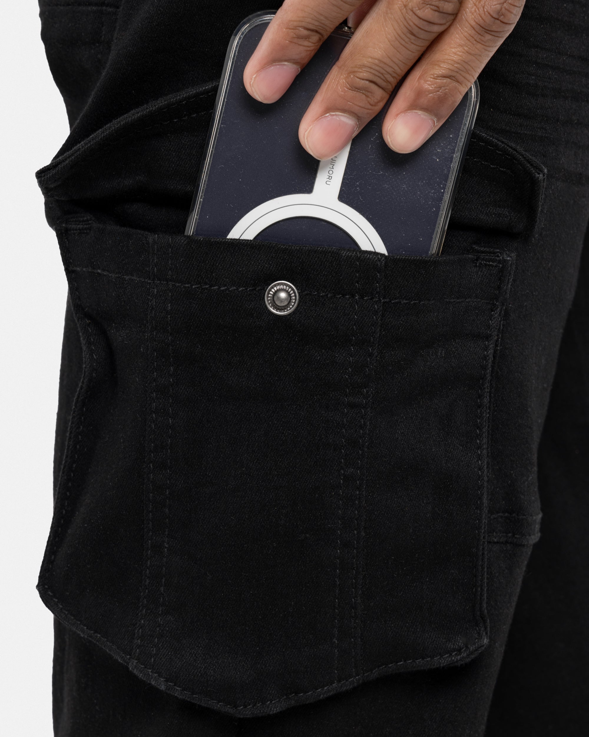 #XMS-94028 Flap Cargo Pocket Denim Shorts-thumbmail-7