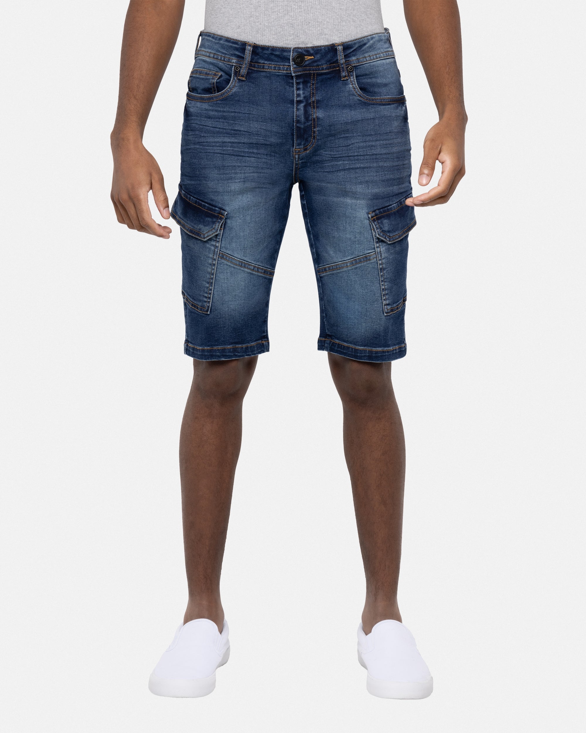 X RAY Men's Denim Cargo Shorts 12 Inches Inseam