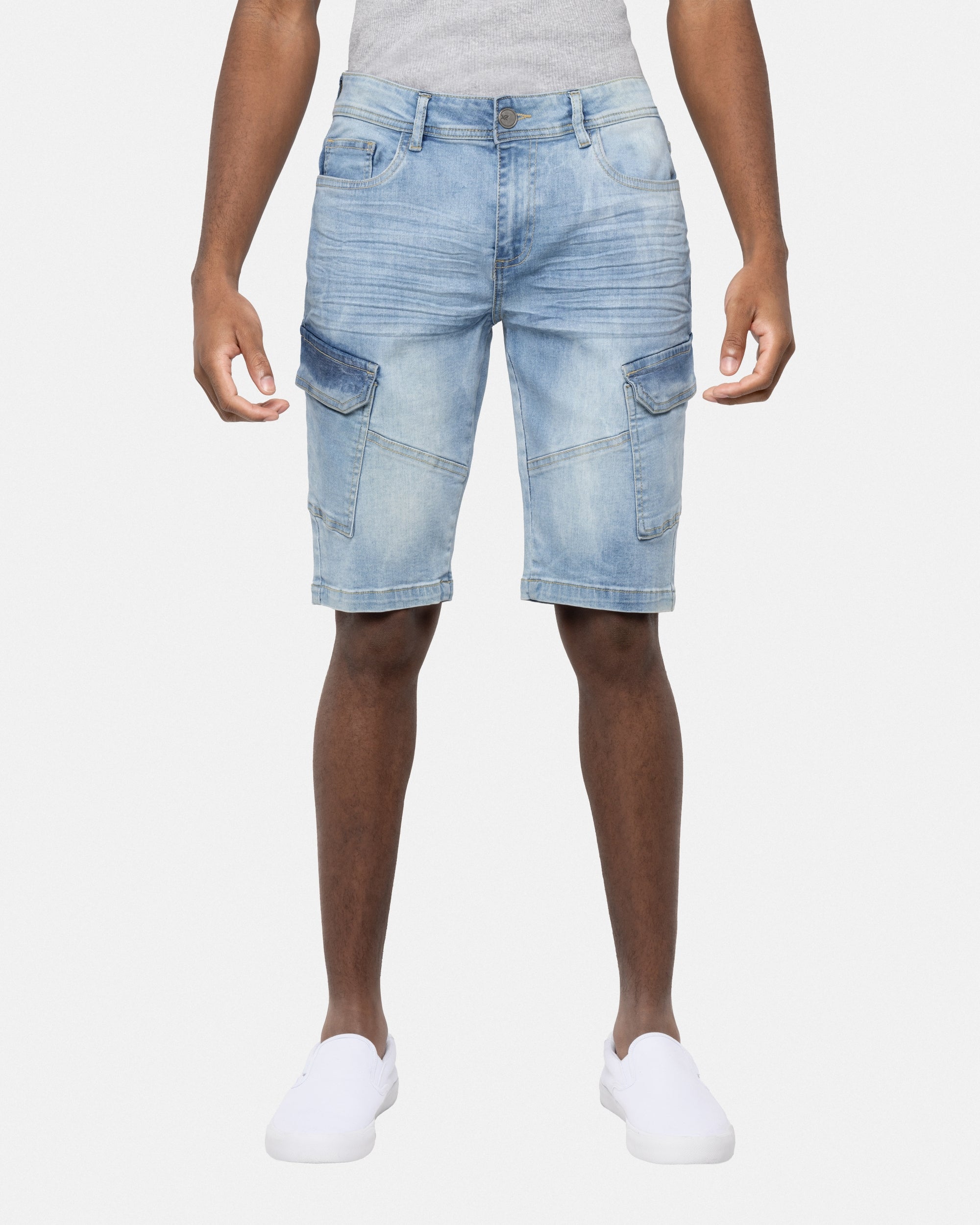 X RAY Men's Denim Cargo Shorts 12 Inches Inseam