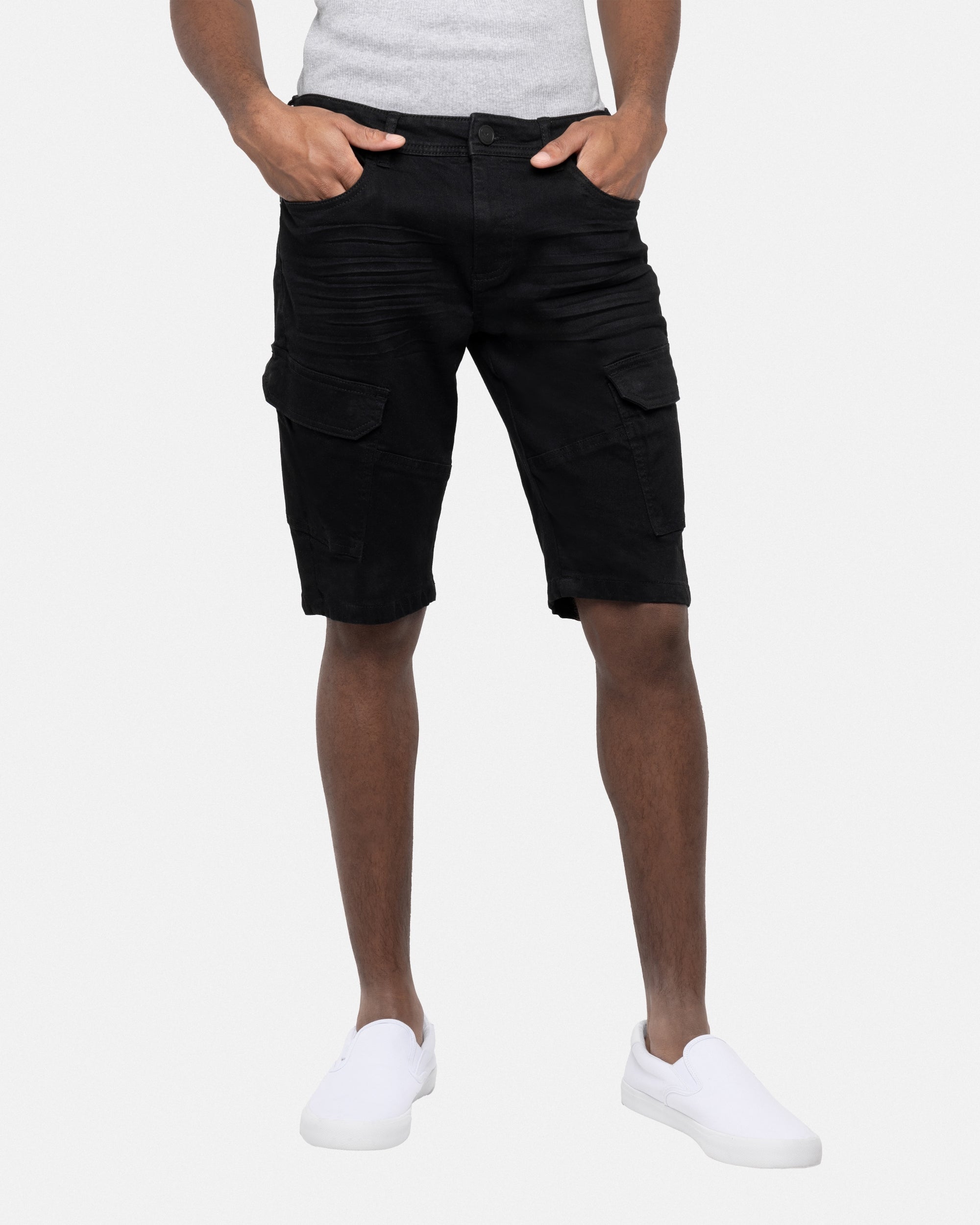 X RAY Men's Denim Cargo Shorts 12 Inches Inseam