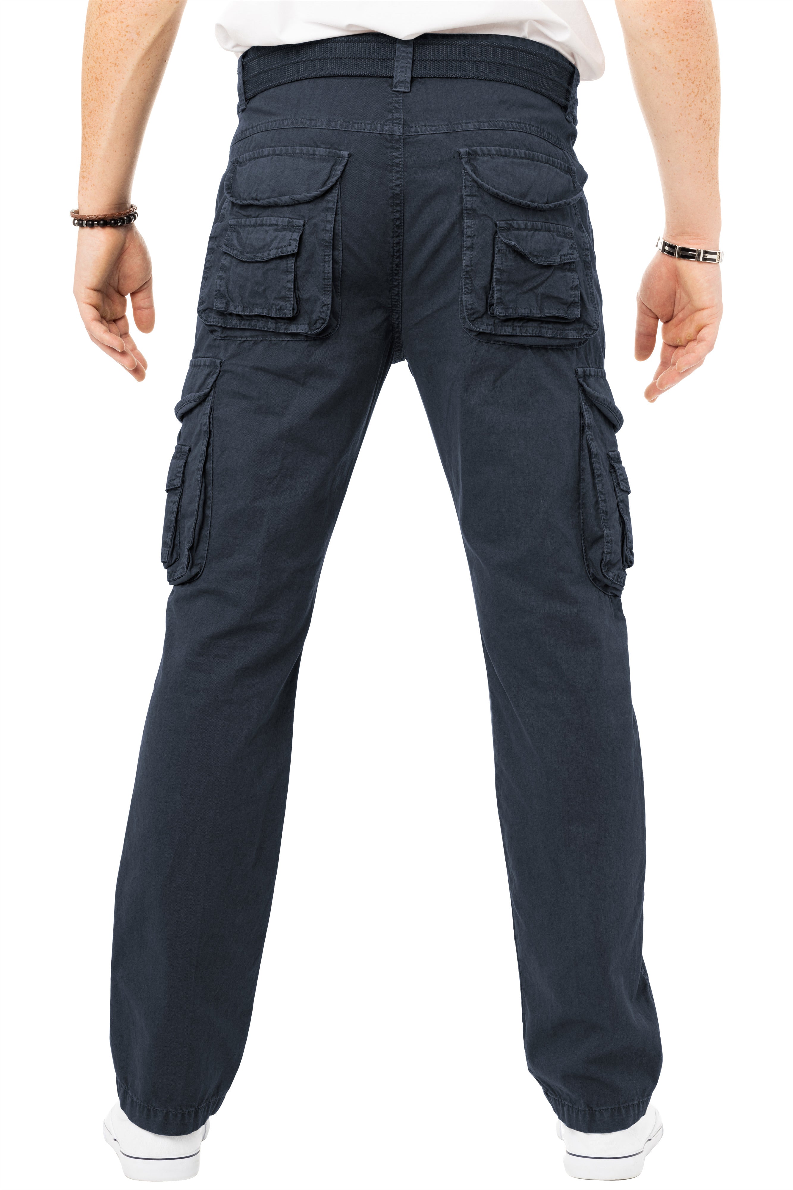 XRAY Men's Slim Fit Twill Chinos With Zipper Cargo Pockets