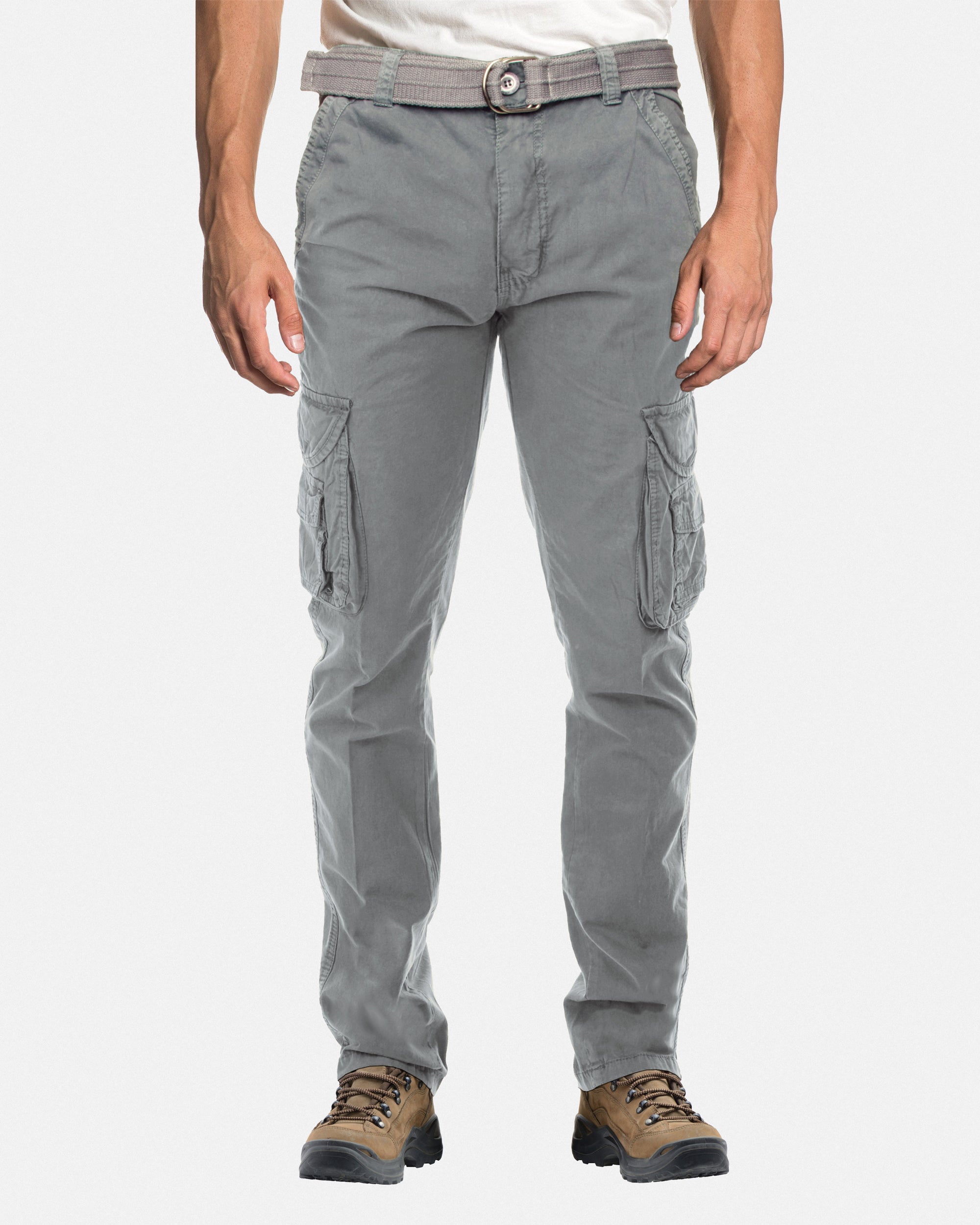 X RAY Men's Belted Classic Fit Cotton Cargo Pants