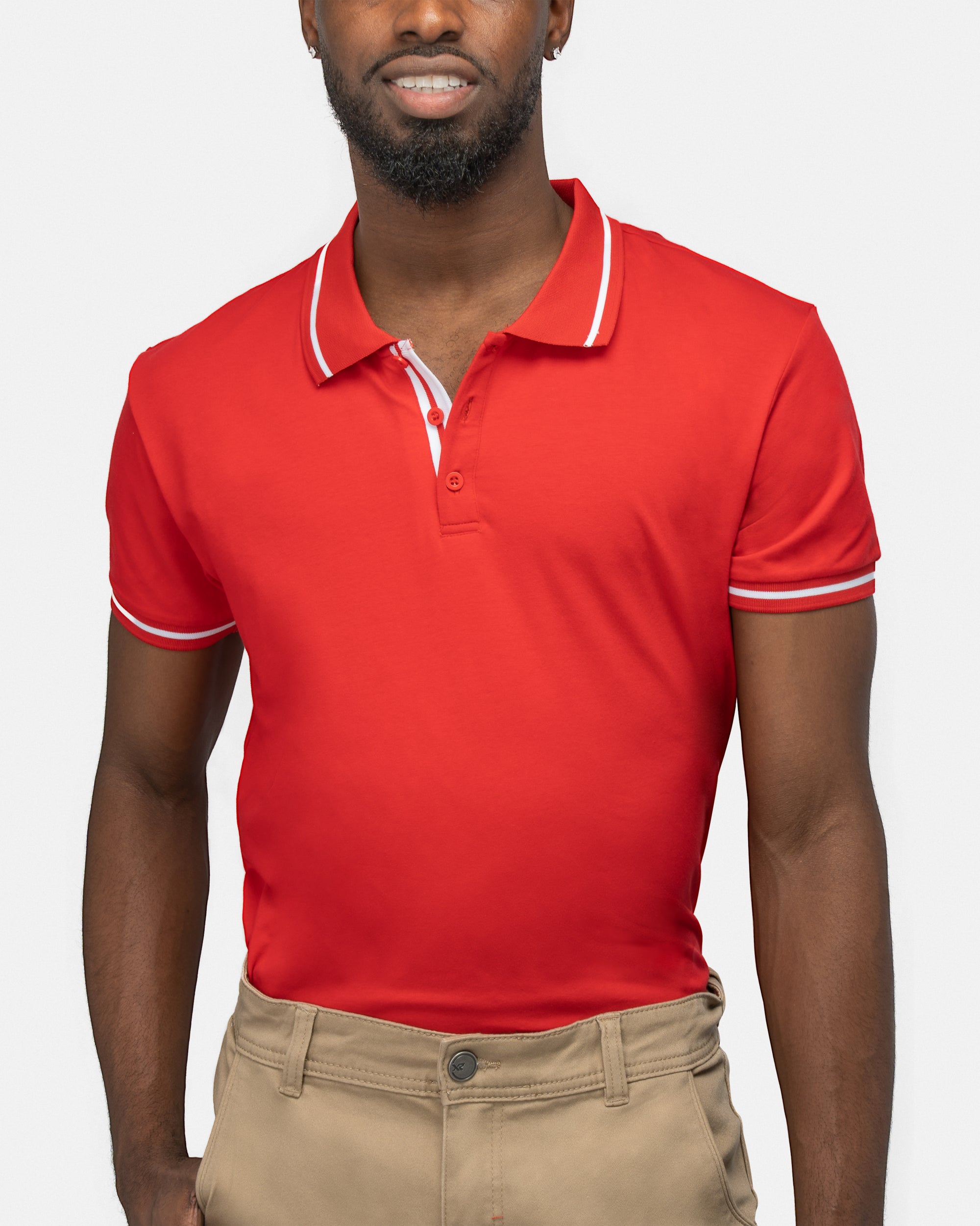 X RAY Men's Basic Short Sleeve Tipped Golf Polo Shirts