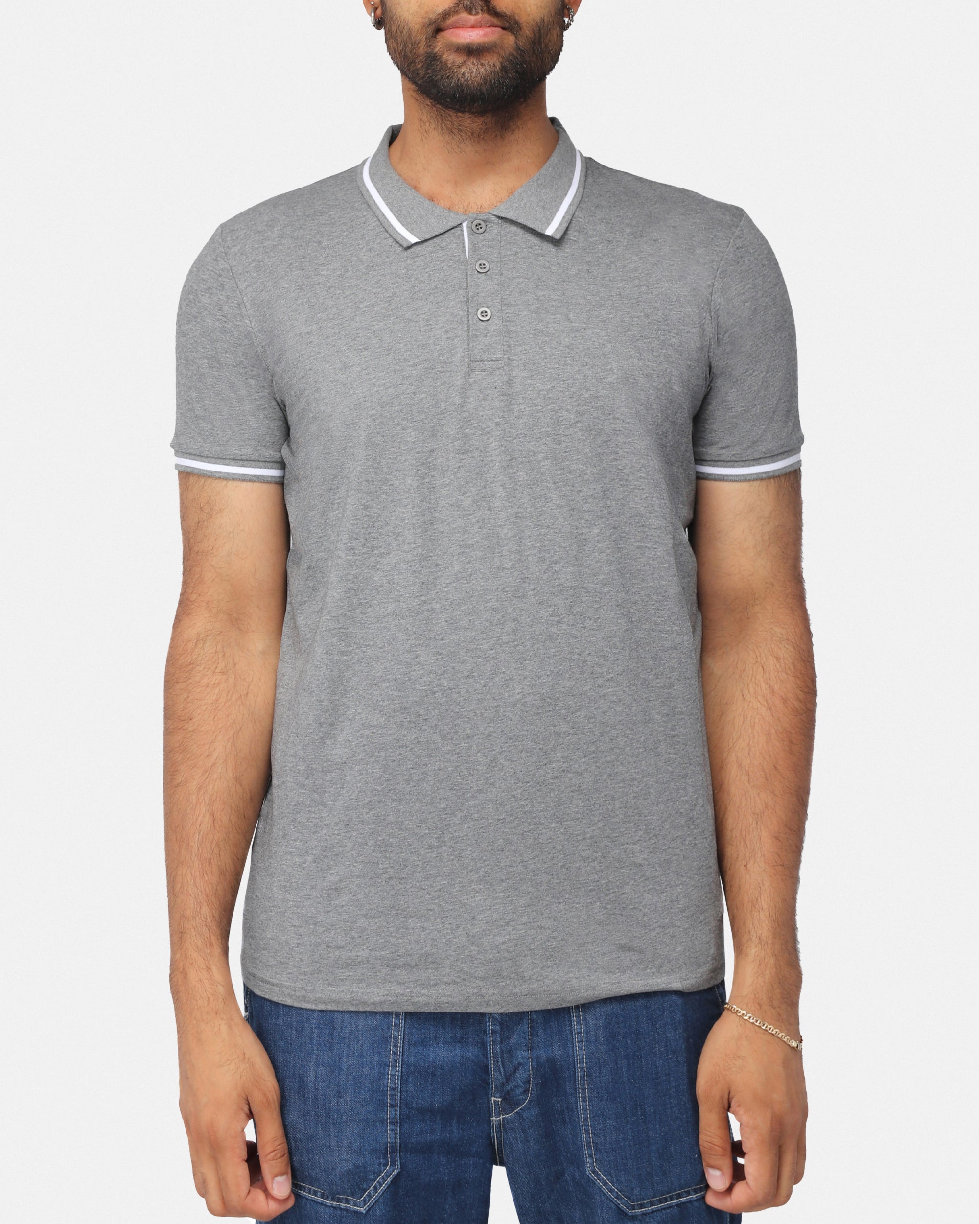 X RAY Men's Basic Short Sleeve Tipped Golf Polo Shirts