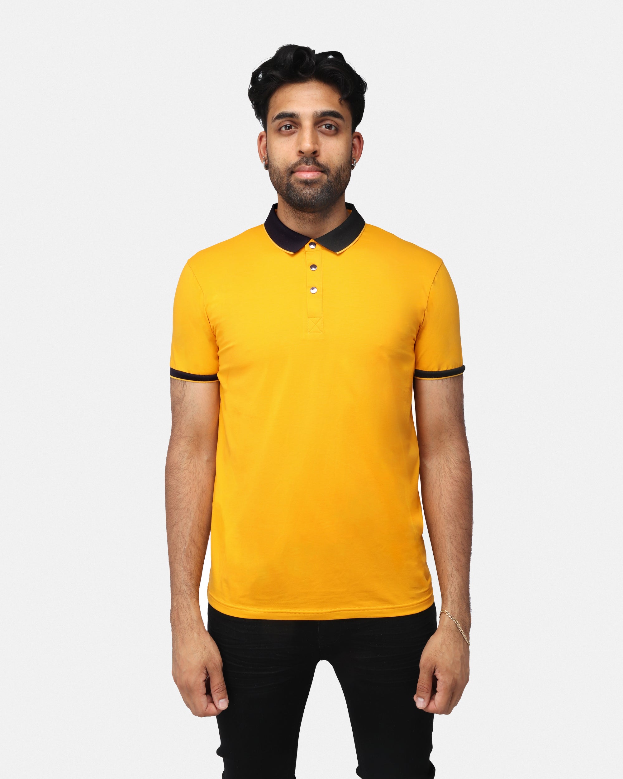 X RAY Men's Short Sleeve Snap-Placket Golf Polo Shirts