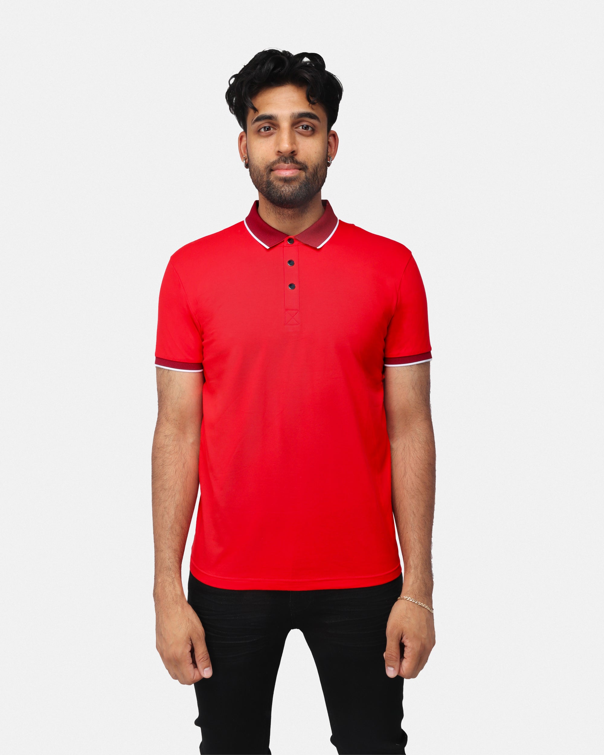 X RAY Men's Short Sleeve Snap-Placket Golf Polo Shirts
