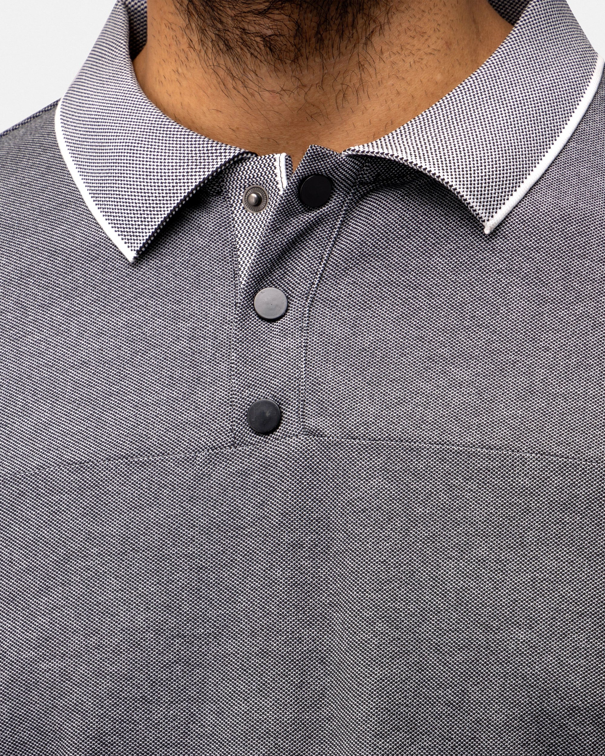 #XMTS-23016 Slim Fit Chest Seam Snap Button Placket Polo-thumbmail-4