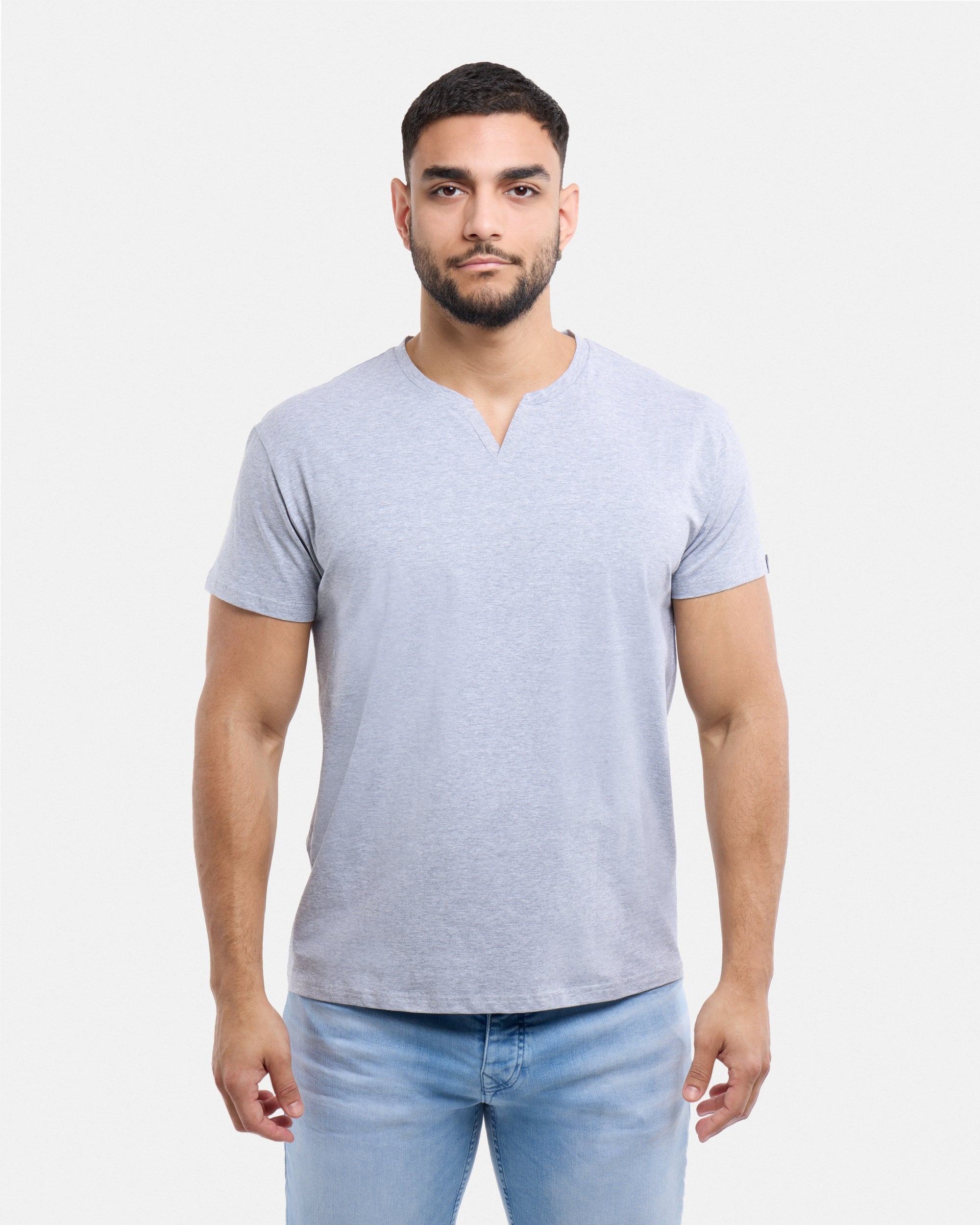 X RAY Men's Basic V-Notch Neck Short Sleeve Split Neck T-Shirt