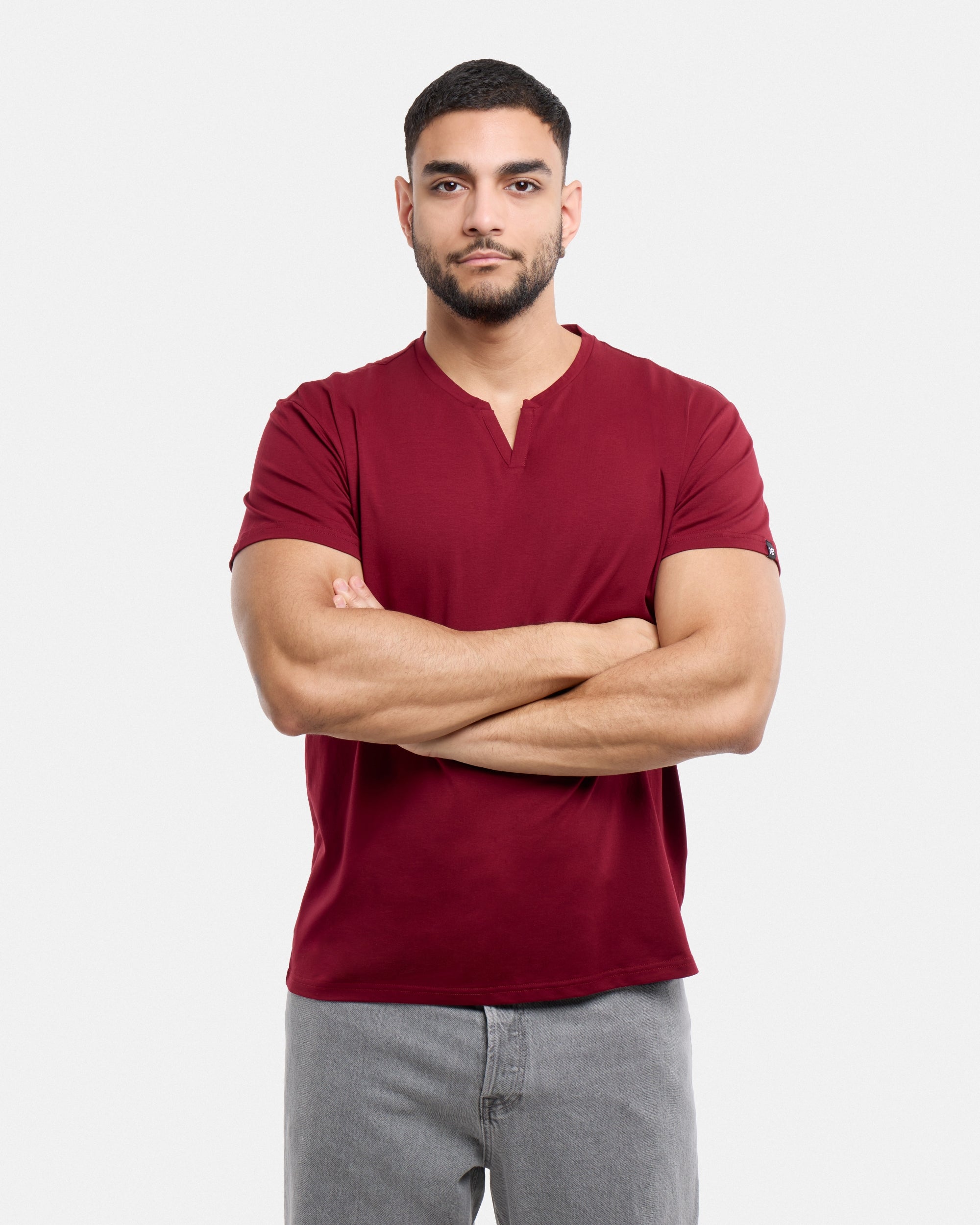 ELSALUTE ワインレッド Tシャツ XL XMTS-27015 The Classic Comfort V-Notch Tee – X-RAY JEANS