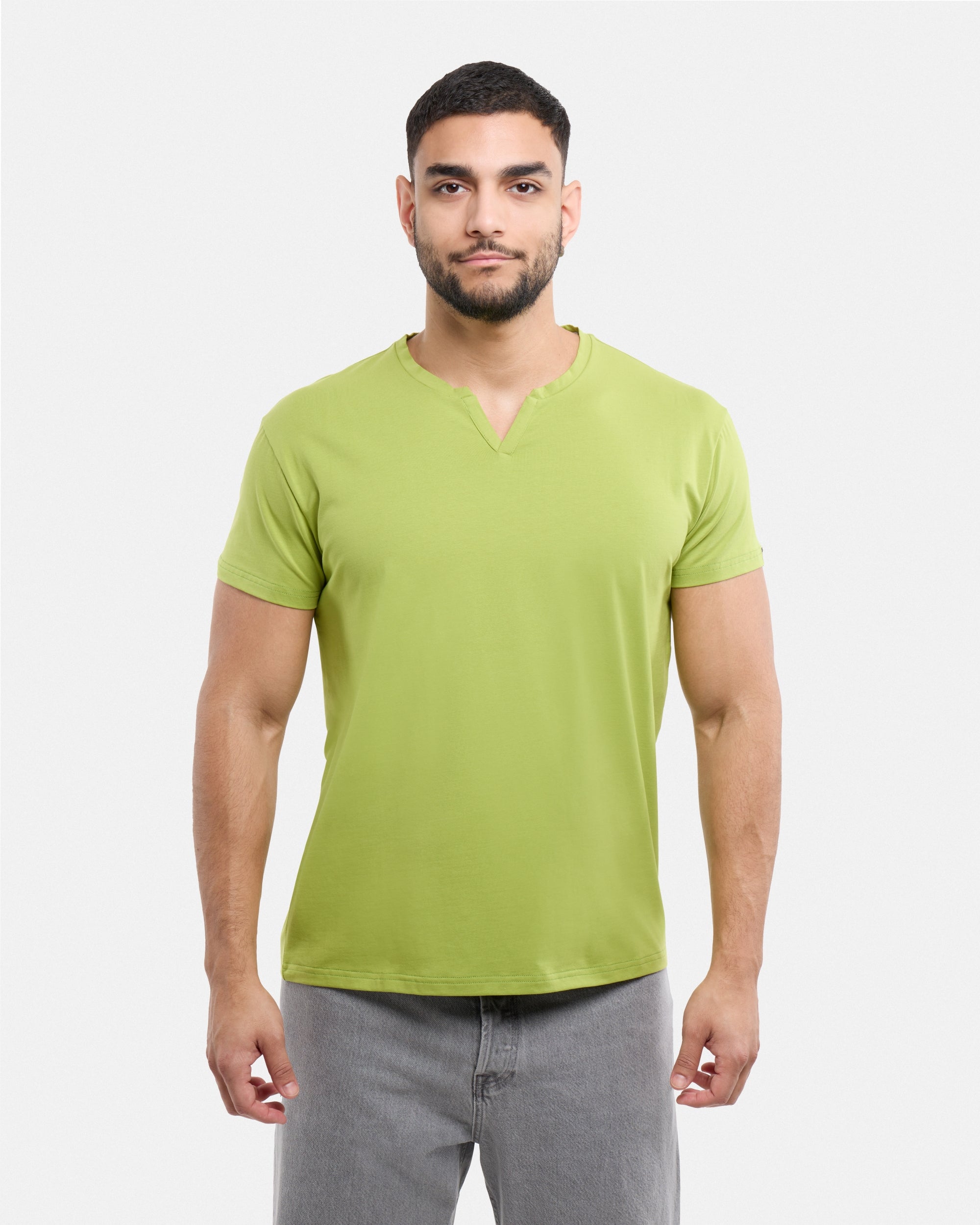 X RAY Men's Basic V-Notch Neck Short Sleeve Split Neck T-Shirtt