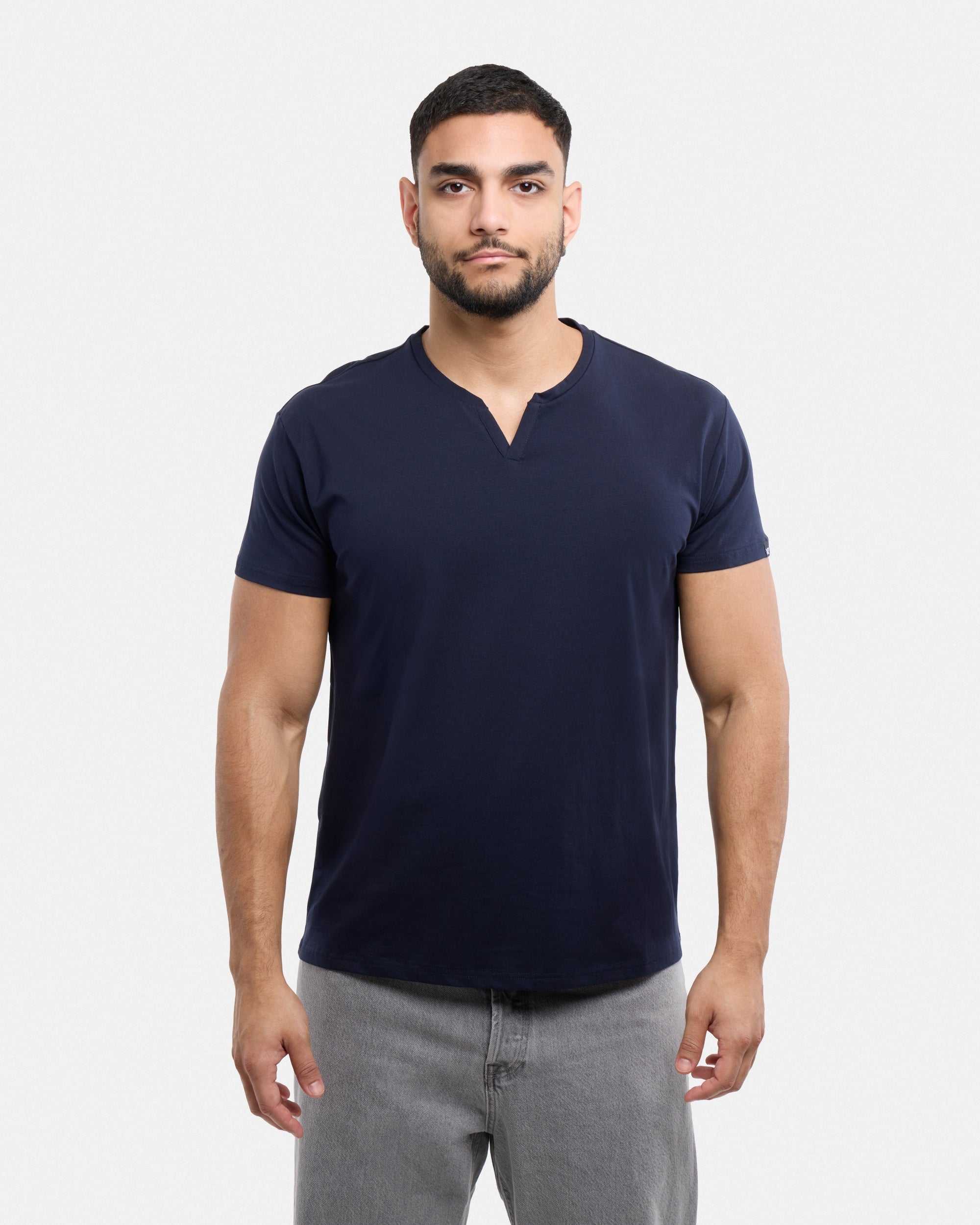 X RAY Men's Basic V-Notch Neck Short Sleeve Split Neck T-Shirtt