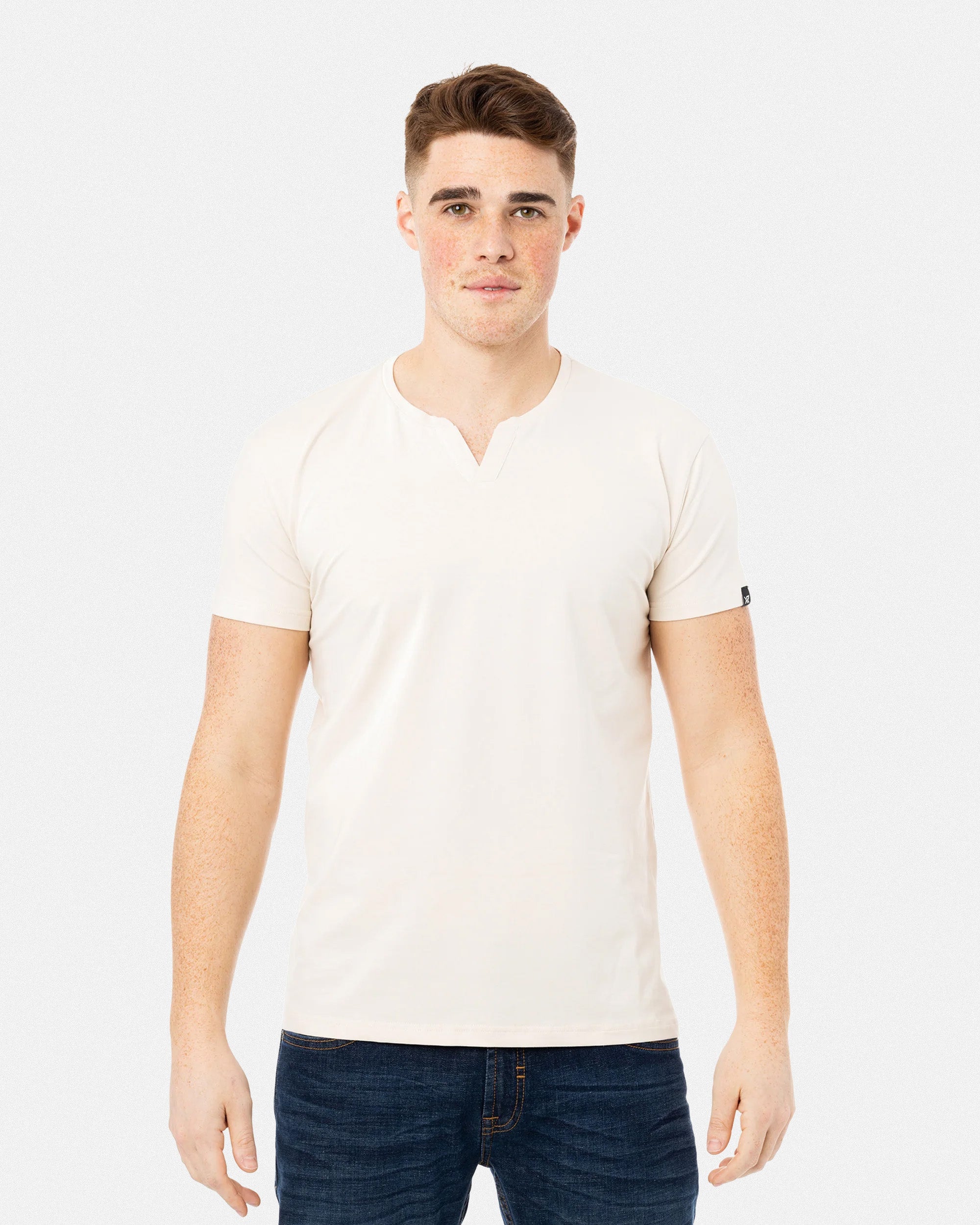 X RAY Men's Basic V-Notch Neck Short Sleeve Split Neck T-Shirtt